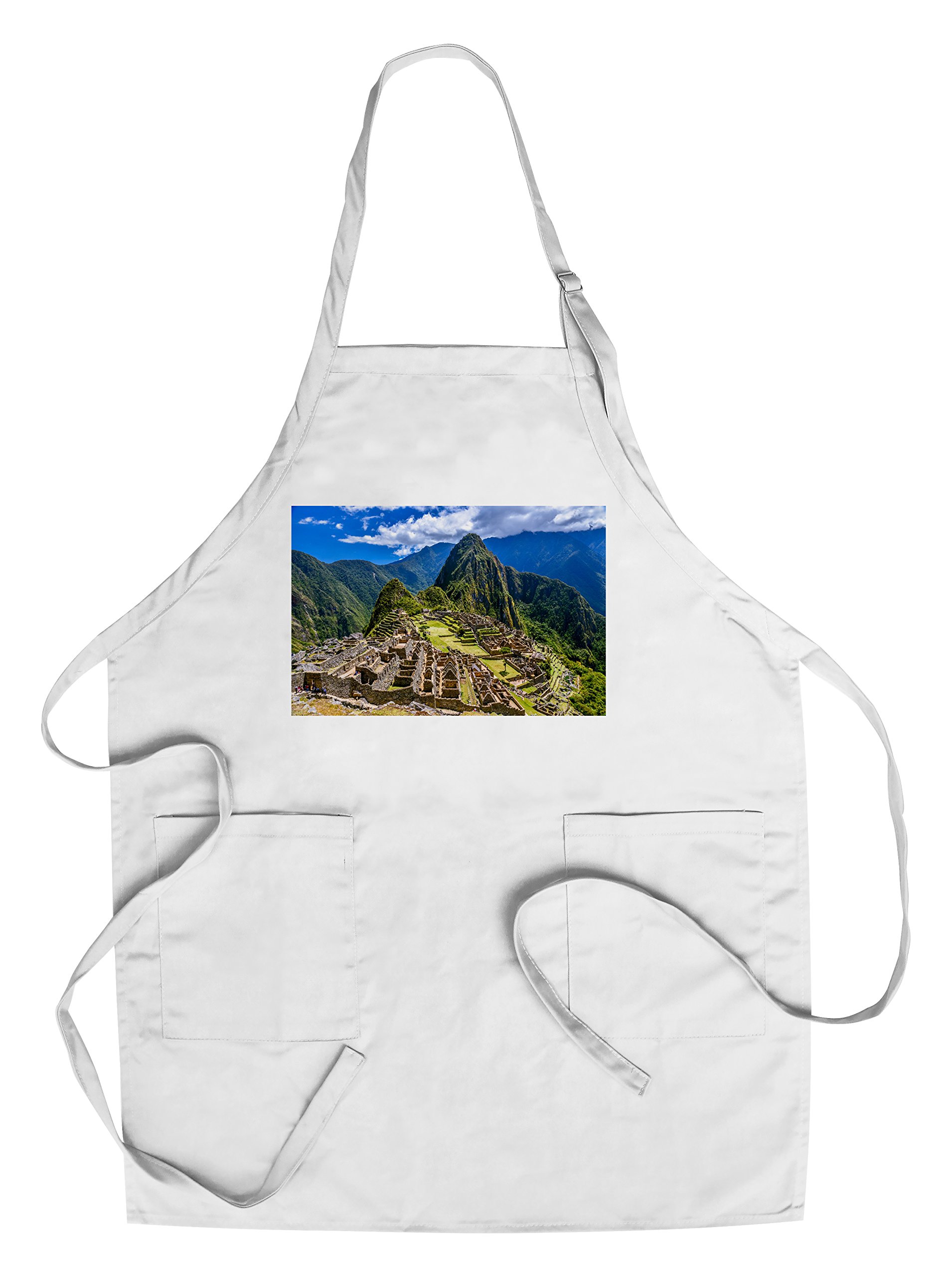 Machu Picchu Peru Cotton Canvas Apron - Unisex Kitchen Cooking Baking Grilling Apron with Pockets - Perfect for Chefs, BBQ & Home Cooking