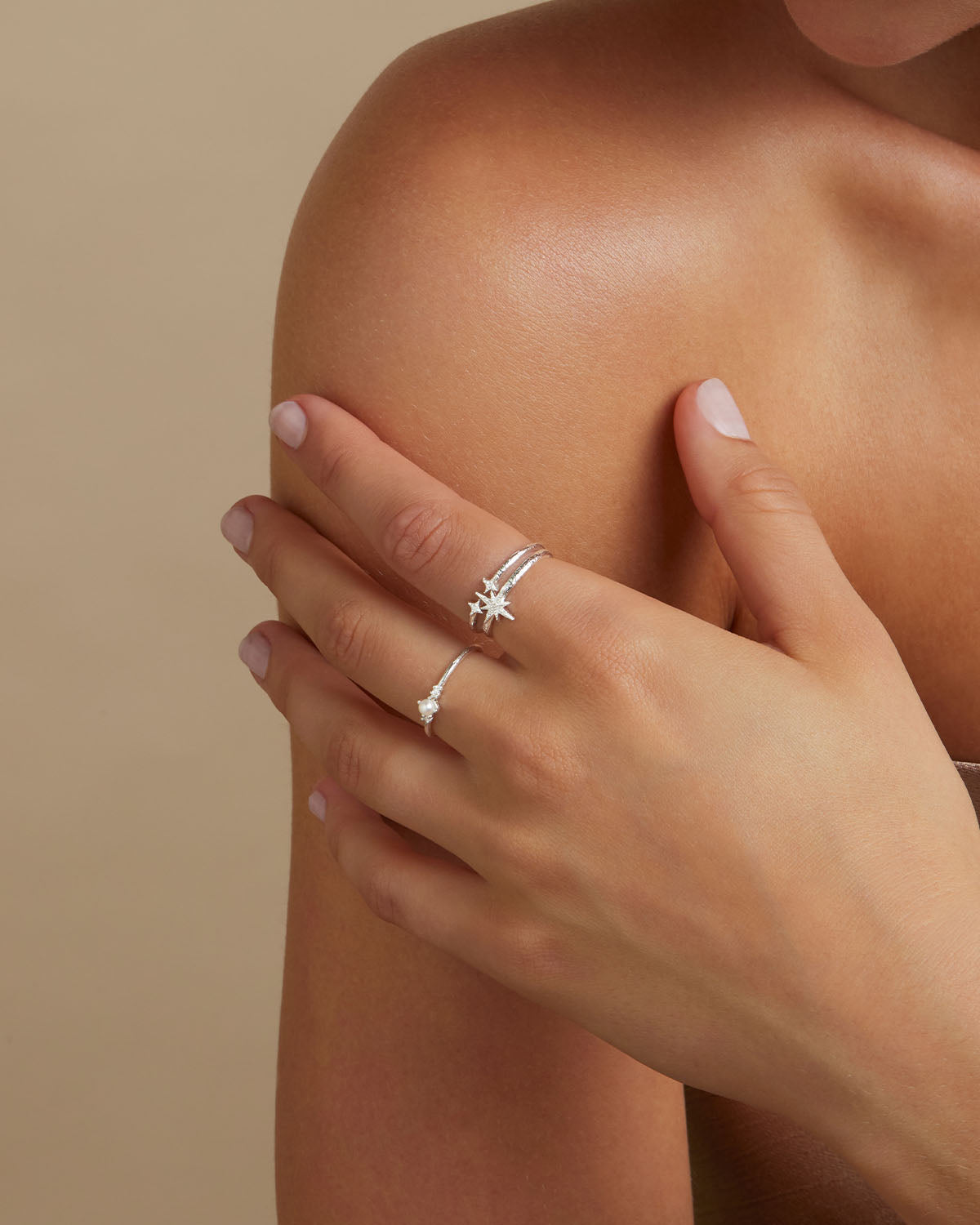 Elegant Sterling Silver Starlight Ring for Women - Dainty Celestial Jewelry for Everyday Wear & Special Occasions