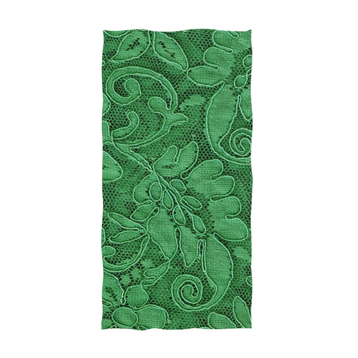ALAZA Floral Emerald Green Ultra Soft Hand Towel Wash Cloths - 16