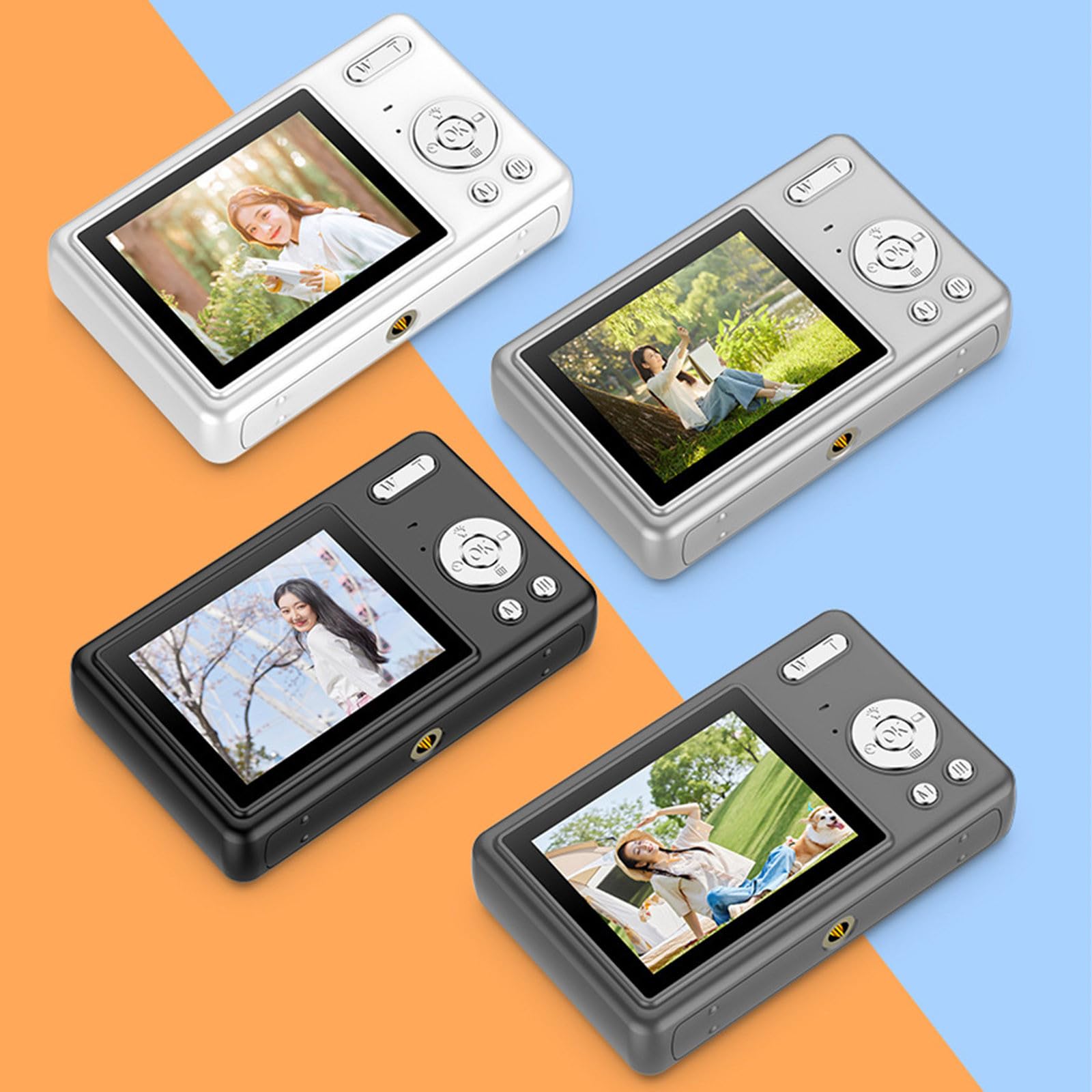 **48MP HD Digital Camera with 1080P Video, 16X Digital Zoom & Electronic Stabilization - Portable CCD Camera for Travel, Vlogging & Everyday Photography**
