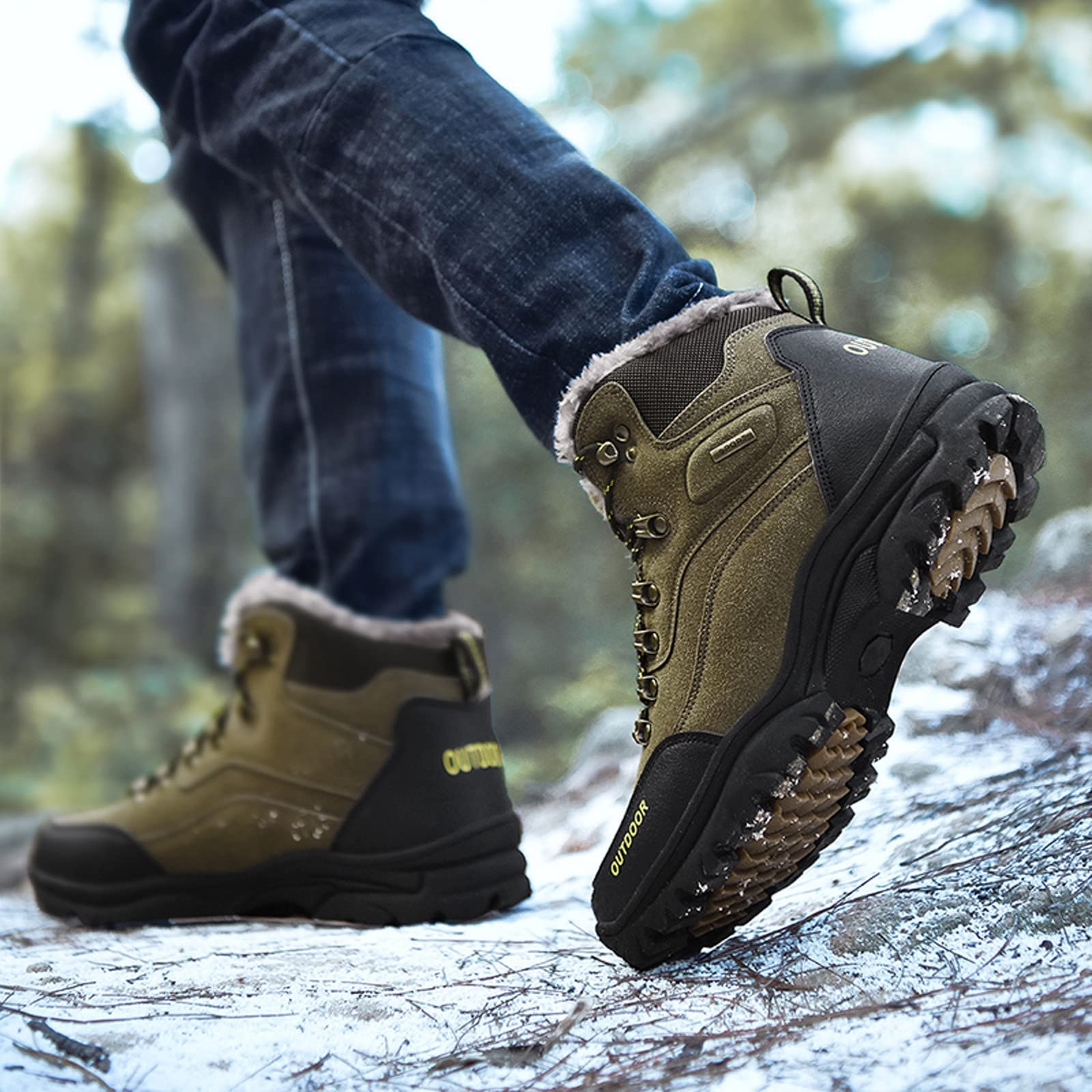 Shije Men's Waterproof Hiking Boots - Lightweight Outdoor Trekking Shoes for Men - Durable Trail Running & Camping Footwear for Mountain Climbing & Backpacking Adventures