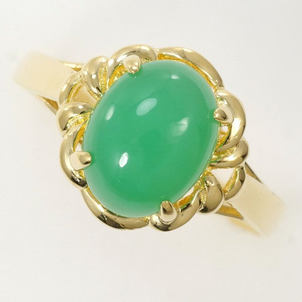 18K Yellow Gold Chrysoprase Ring for Women - Elegant Green Gemstone Jewelry Gift for Birthday, Anniversary & Special Occasions | Perfect for Weddings, Parties & Everyday Wear