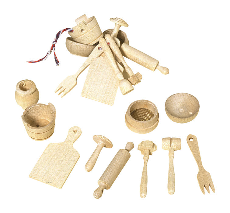 10-Piece Wooden Miniature Set for DIY Crafts, Home Decor, and Model Building – Perfect for Hobbyists and Collectors
