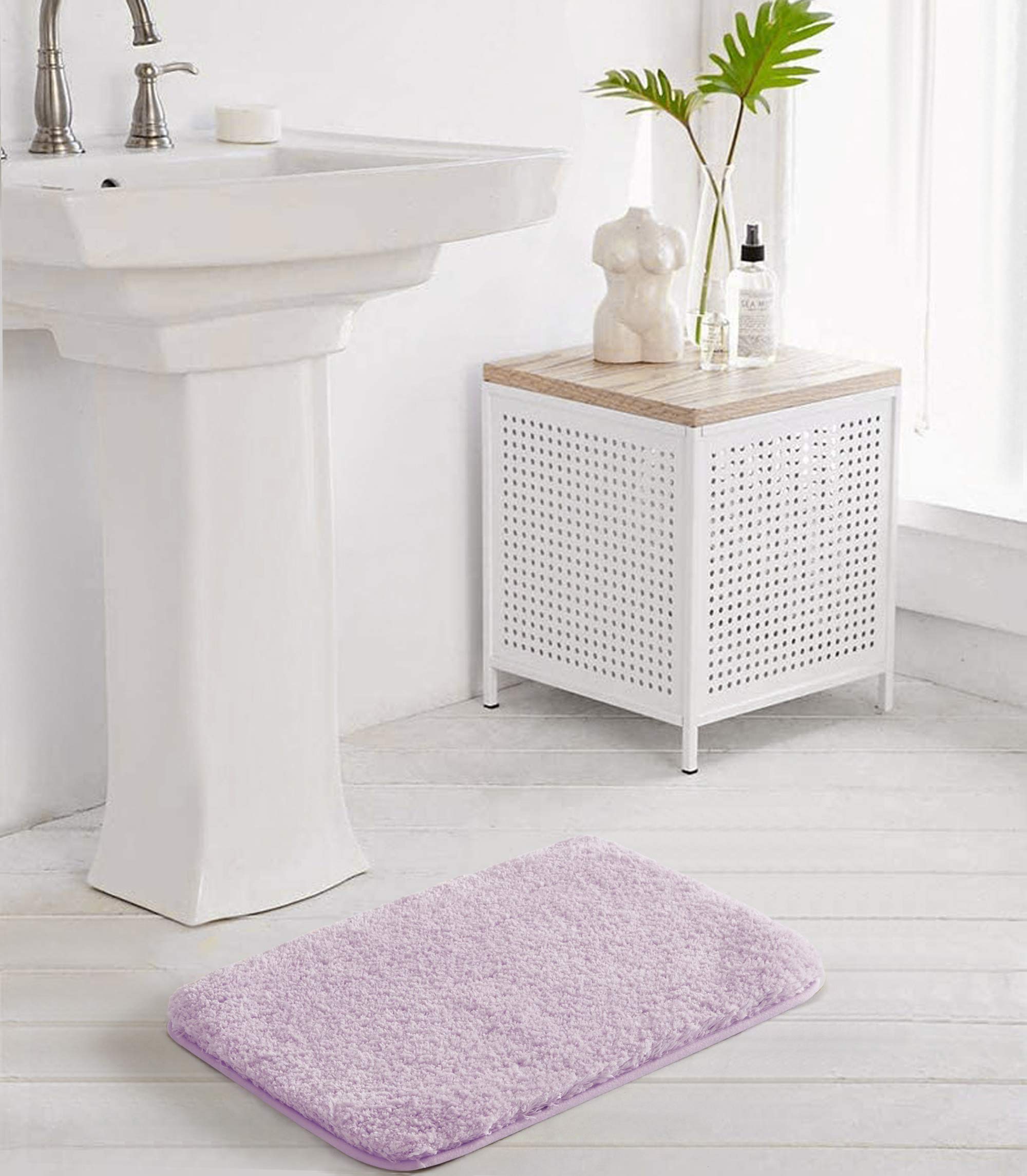 Non-Slip Microfiber Bath Mat - Super Absorbent Plush Shaggy Bathroom Rug (16