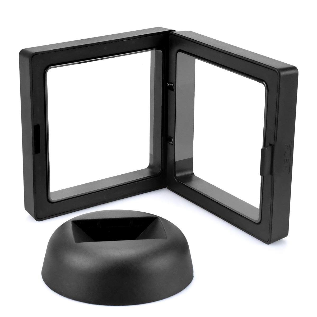 Enenes 5-Pack 3D Floating Coin Display Case with Stands - Clear Acrylic Frame for Military Medals, Jewelry, Medallions & Specimens - Premium Shadow Box Collection for Home Decor, Office Display & Collectible Showcase