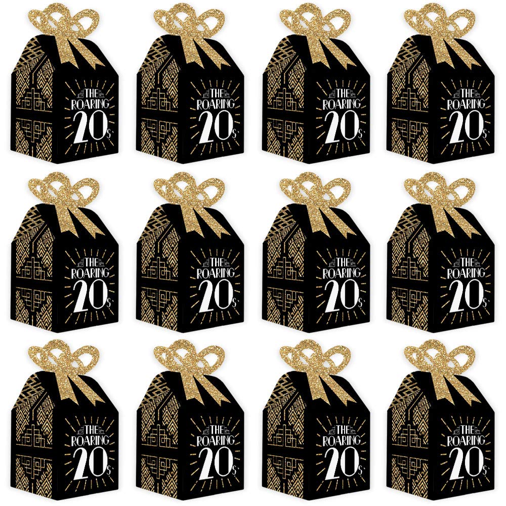Roaring 20s Art Deco Gift Boxes - Set of 12 for Jazz Party Favors