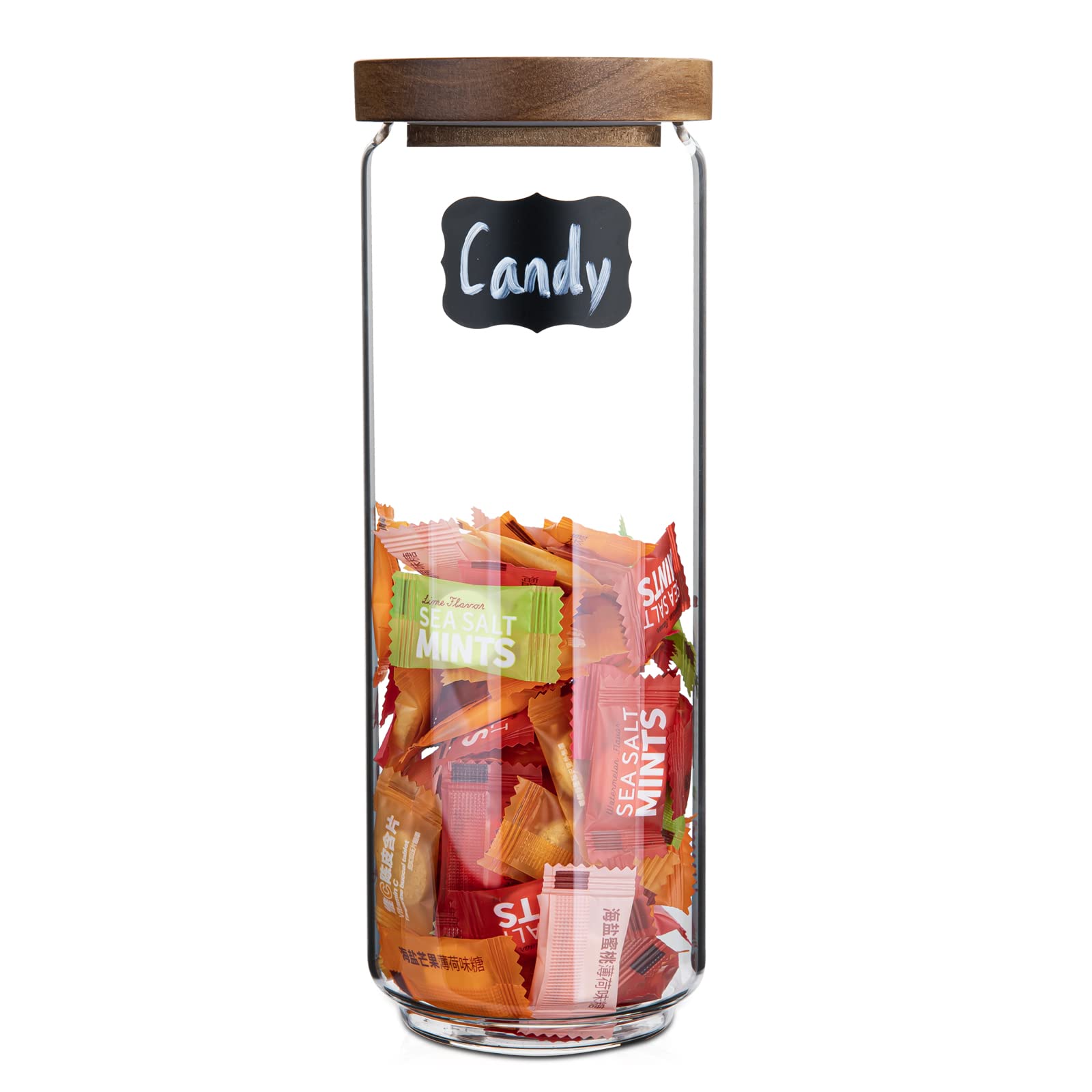 Homtop 44oz Glass Storage Jars with Airtight Lids - High Borosilicate Glass Food Containers for Coffee, Sugar, Noodles, Nuts & Cookies - Perfect for Kitchen Pantry Organization & Bulk Food Storage