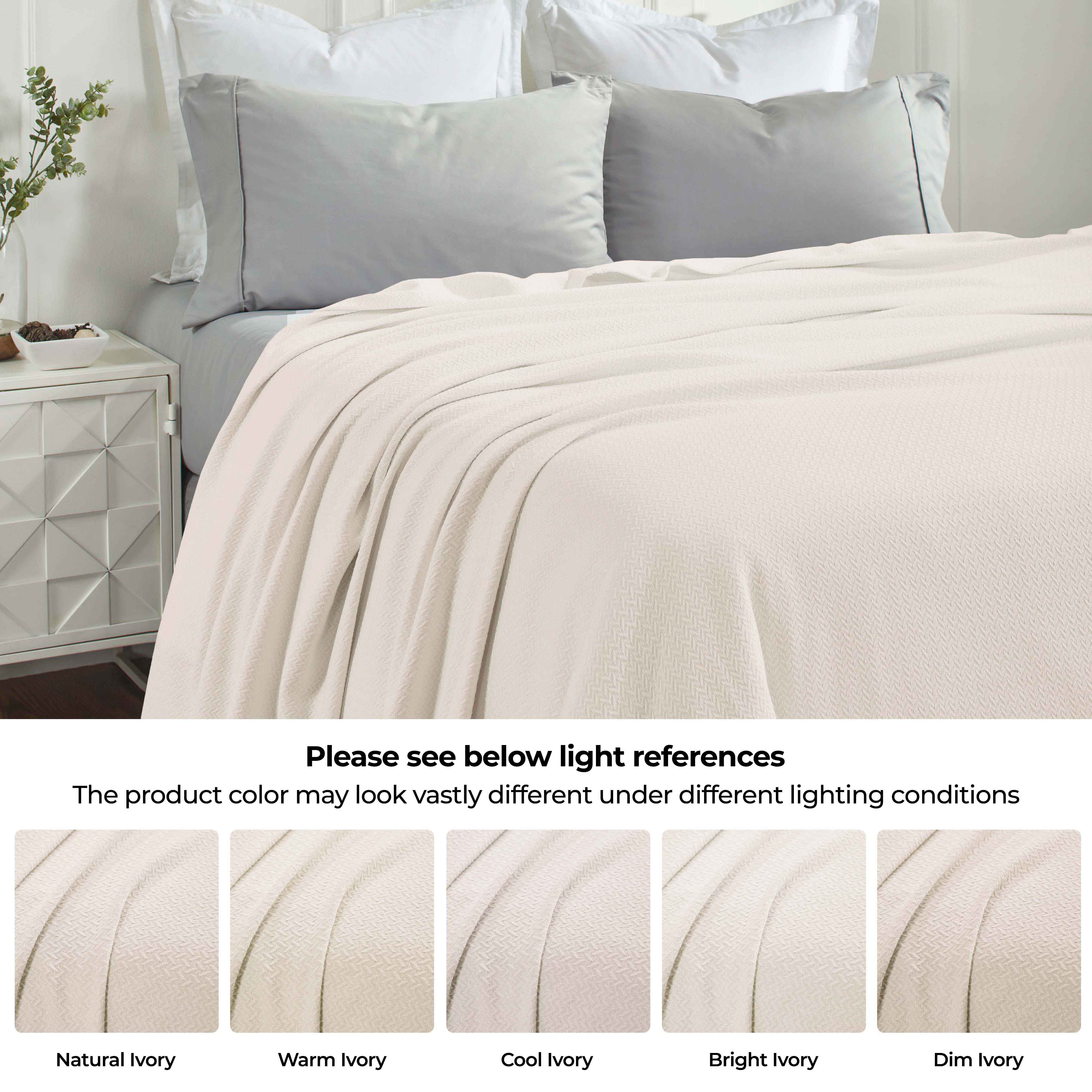 Premium Nobel Cotton Textured Chevron Lightweight Woven Blanket - Soft & Breathable Throw for Sofa, Bed, or Outdoor Picnics - Cozy Home Decor & Travel Companion