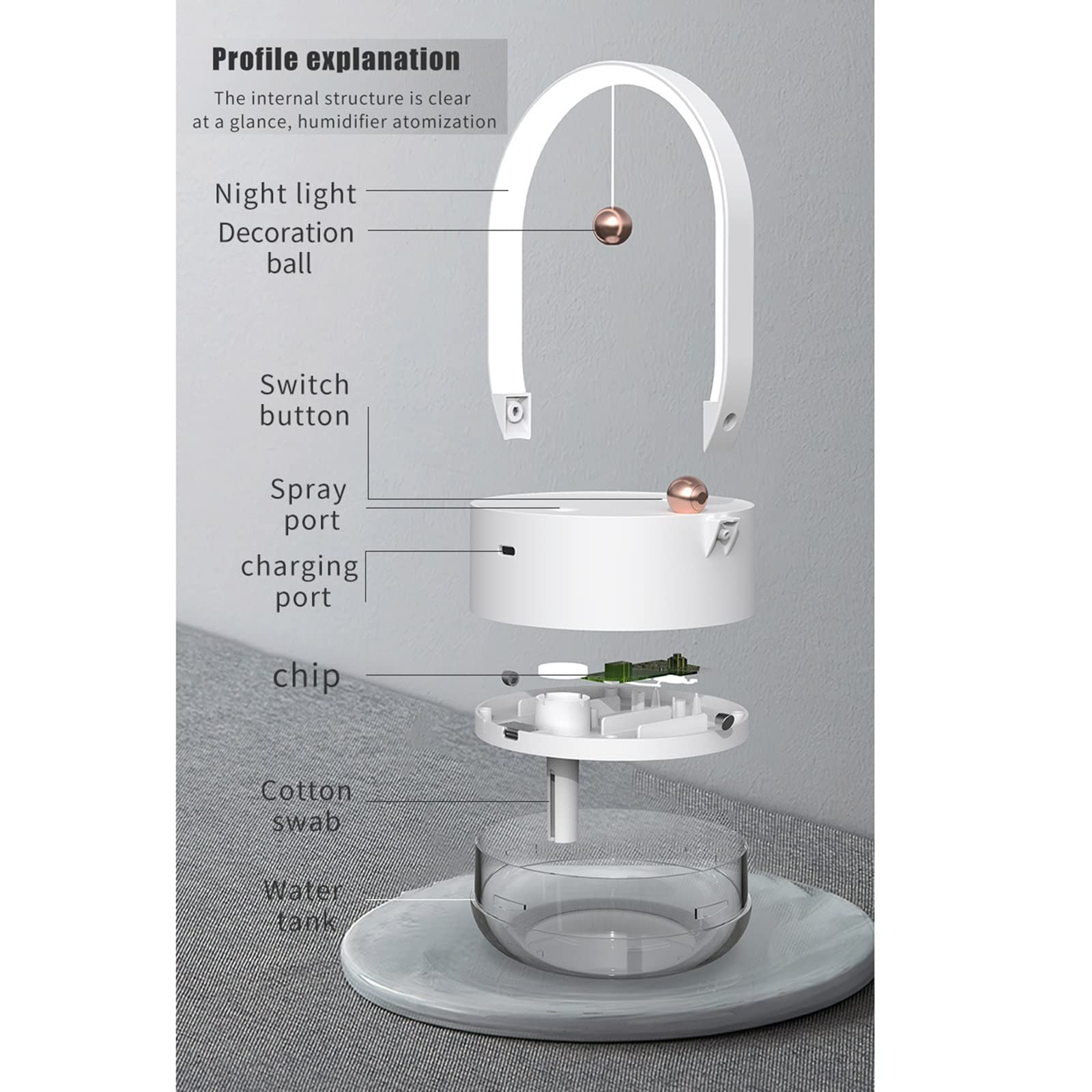350ML Rechargeable Wireless Air Humidifier & Essential Oil Diffuser - Portable Mist Maker for Home, Office, Yoga & Bedroom - Quiet Ultrasonic Humidificador for Dry Air Relief