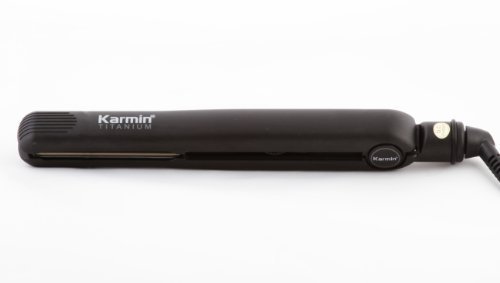 Karmin Titanium Professional 1 Inch Hair Straightener Flat Iron - Salon Quality Styling Tool for Smooth & Shiny Hair - Perfect for Home Use, Travel & Professional Salons