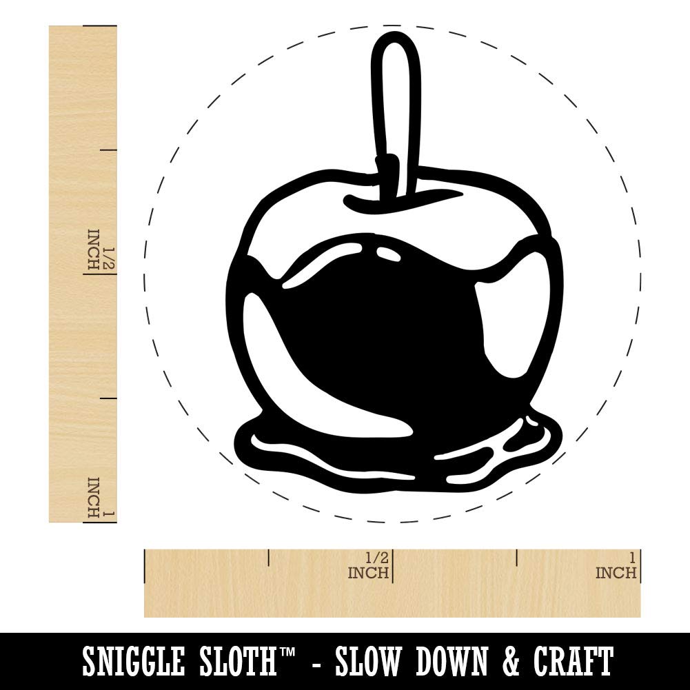 1 Inch Caramel Candy Apple Rubber Stamp for DIY Crafting, Scrapbooking & Planner Decoration - Perfect for Fall, Halloween & Thanksgiving Projects