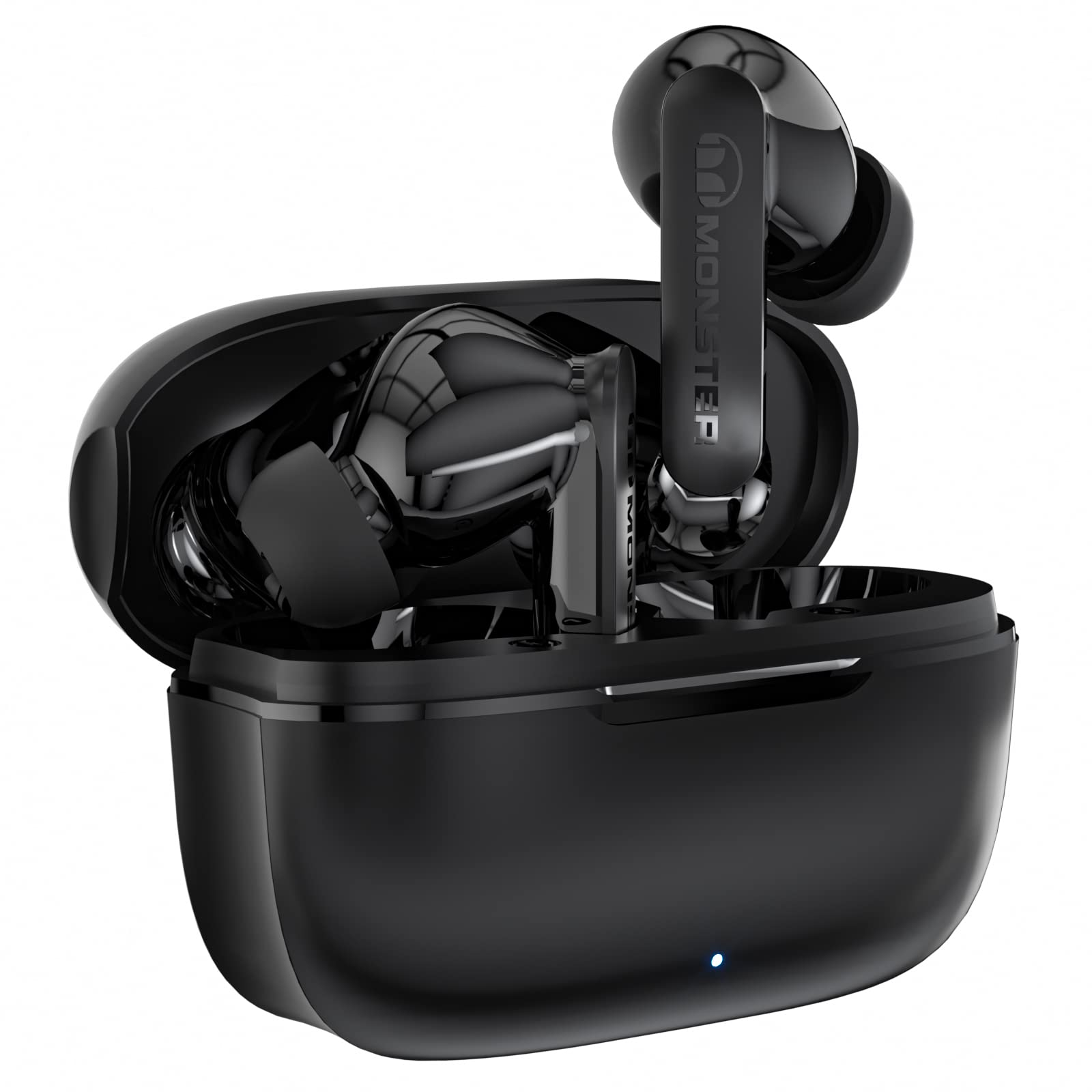 Monster N-Lite Clear Talk Wireless Earbuds - IPX8 Waterproof Bluetooth 5.3 Headphones with CVC 8.0 Noise Cancelling & Fast Charging | Perfect for Running, Gym Workouts & Outdoor Sports