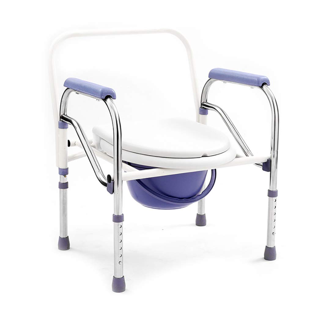 **Folding Bedside Commode with Raised Toilet Seat - Bariatric Medical Commode Chair for Adults, Portable Toilet for Camping & Travel - Ideal for Elderly Care, Home Use & Outdoor Adventures**