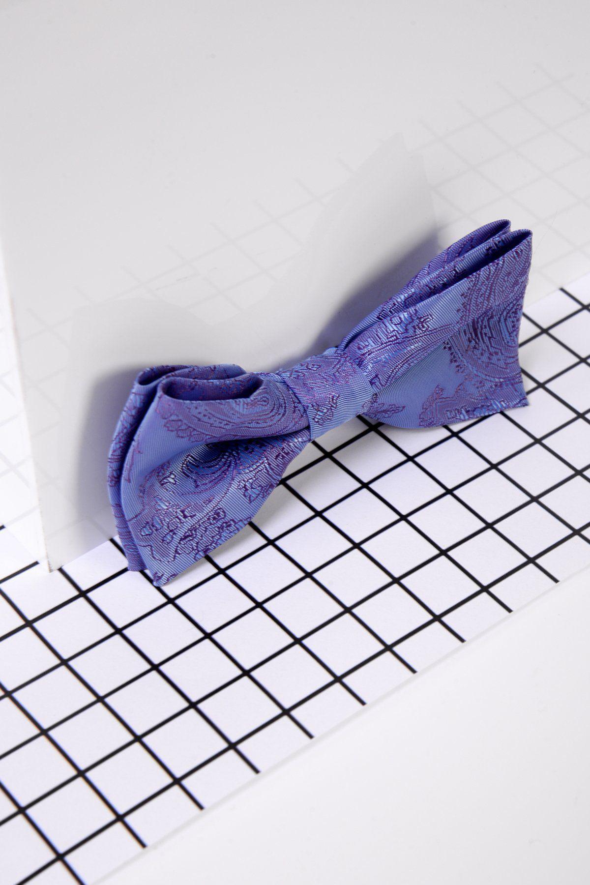 Lilac Paisley Print Bow Tie for Kids - Stylish Children's Formal Accessory for Weddings, Parties & Special Occasions