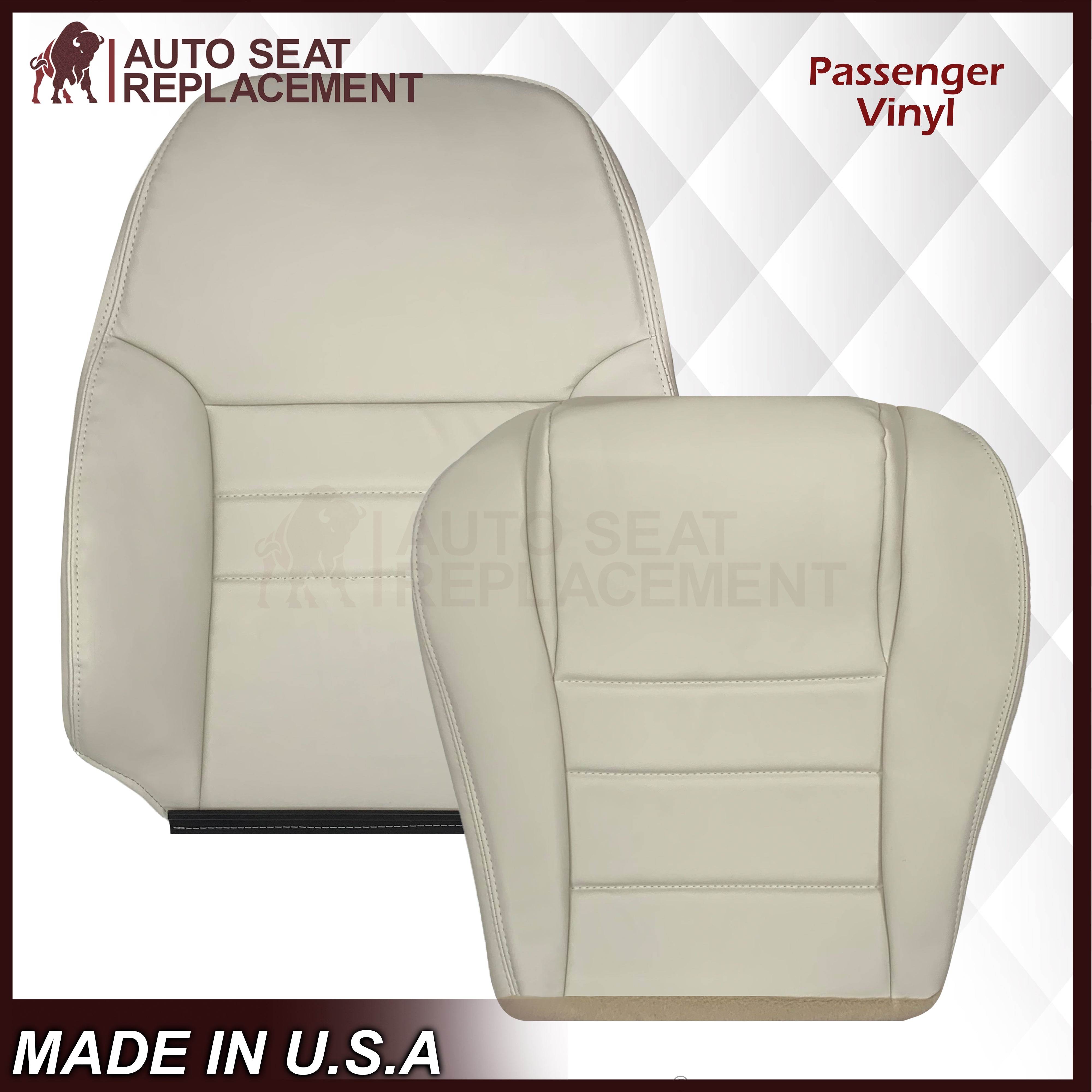 1994-1998 Ford Mustang V6 Premium Oxford White Seat Covers - Perfect Fit Replacement for Classic Mustang Models | Ideal for Car Restoration & Interior Upgrade