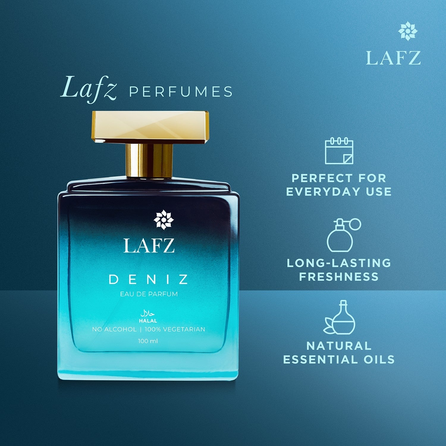 Deniz Eau De Parfum for Women & Men - 100ml Luxury Long Lasting Fragrance - Perfect for Date Night, Office & Special Occasions