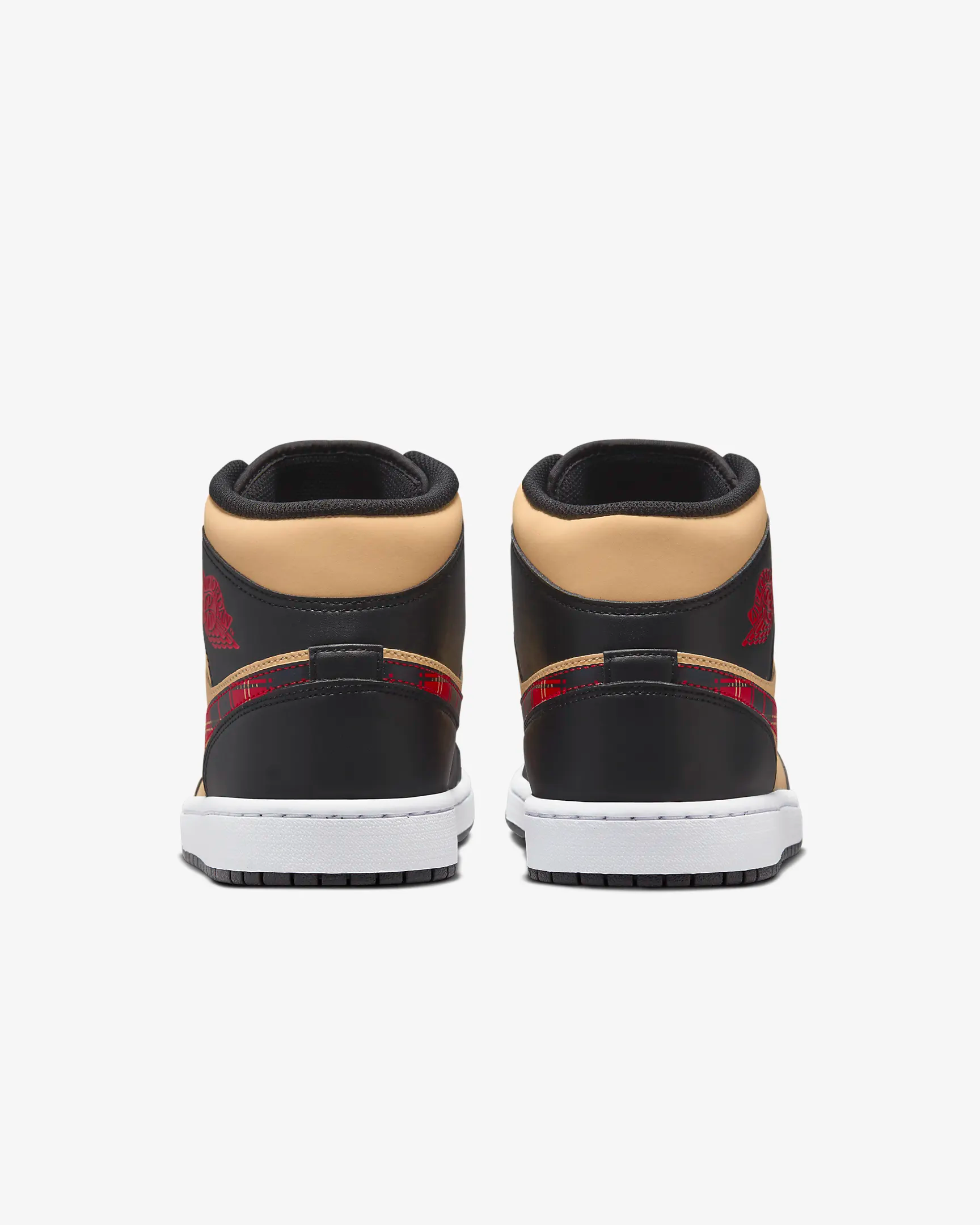 Nike Men's Air Jordan 1 Mid SE Sneakers - Black/Sesame/Fire Red/Multi-Color Basketball Shoes for Casual Wear & Street Style