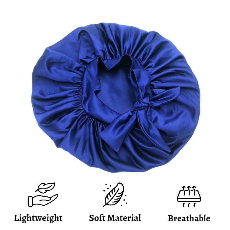 Atrube Satin Bonnet for Curly Hair - Reversible Silk Bonnet with Adjustable Drawstring - Sleep Hair Cap for Women & Men - Perfect for Nighttime Hair Protection & Styling