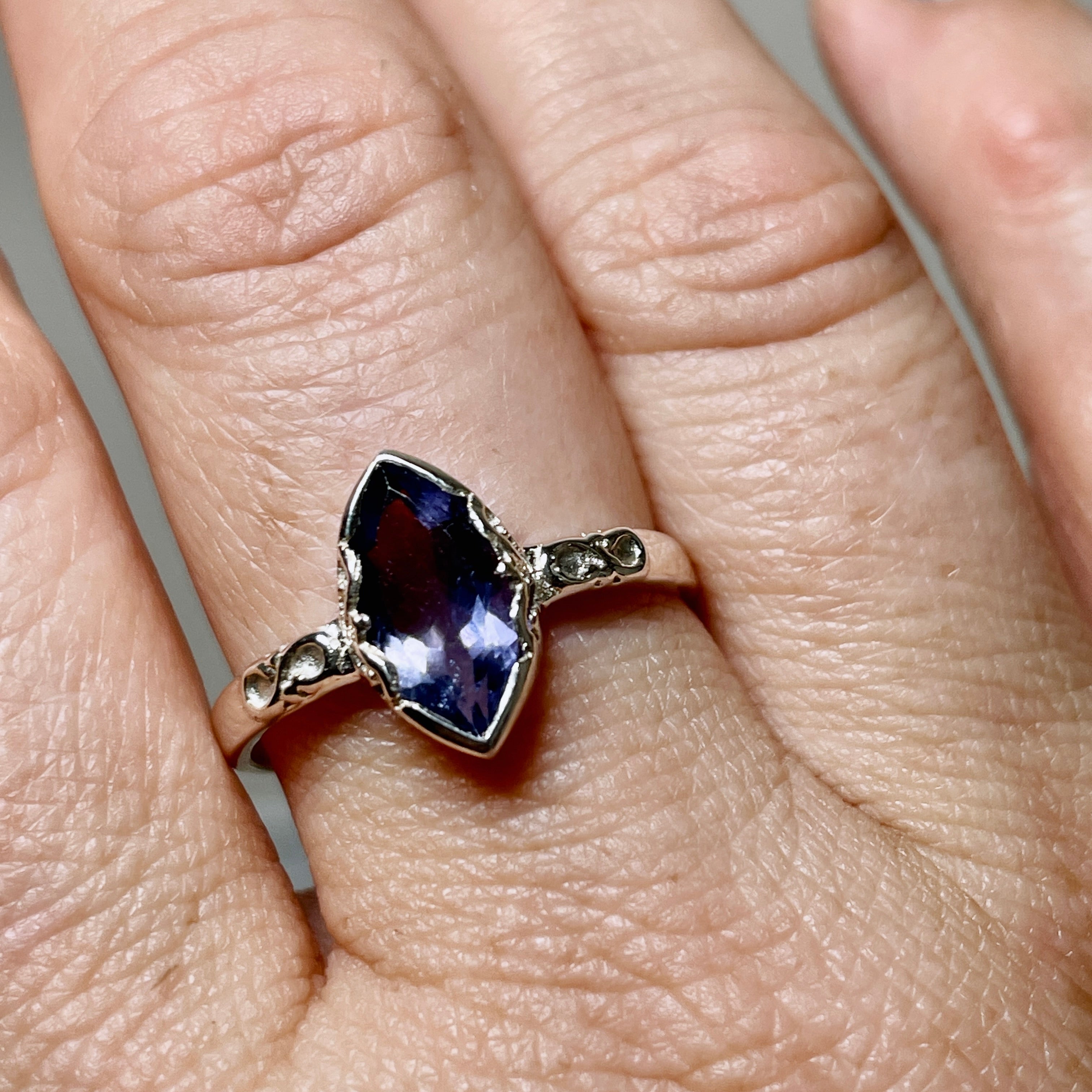 Iolite Faceted Marquise Ring in Decorative Sterling Silver Setting R3726 - Perfect for Engagement, Anniversary & Special Occasion Gifts