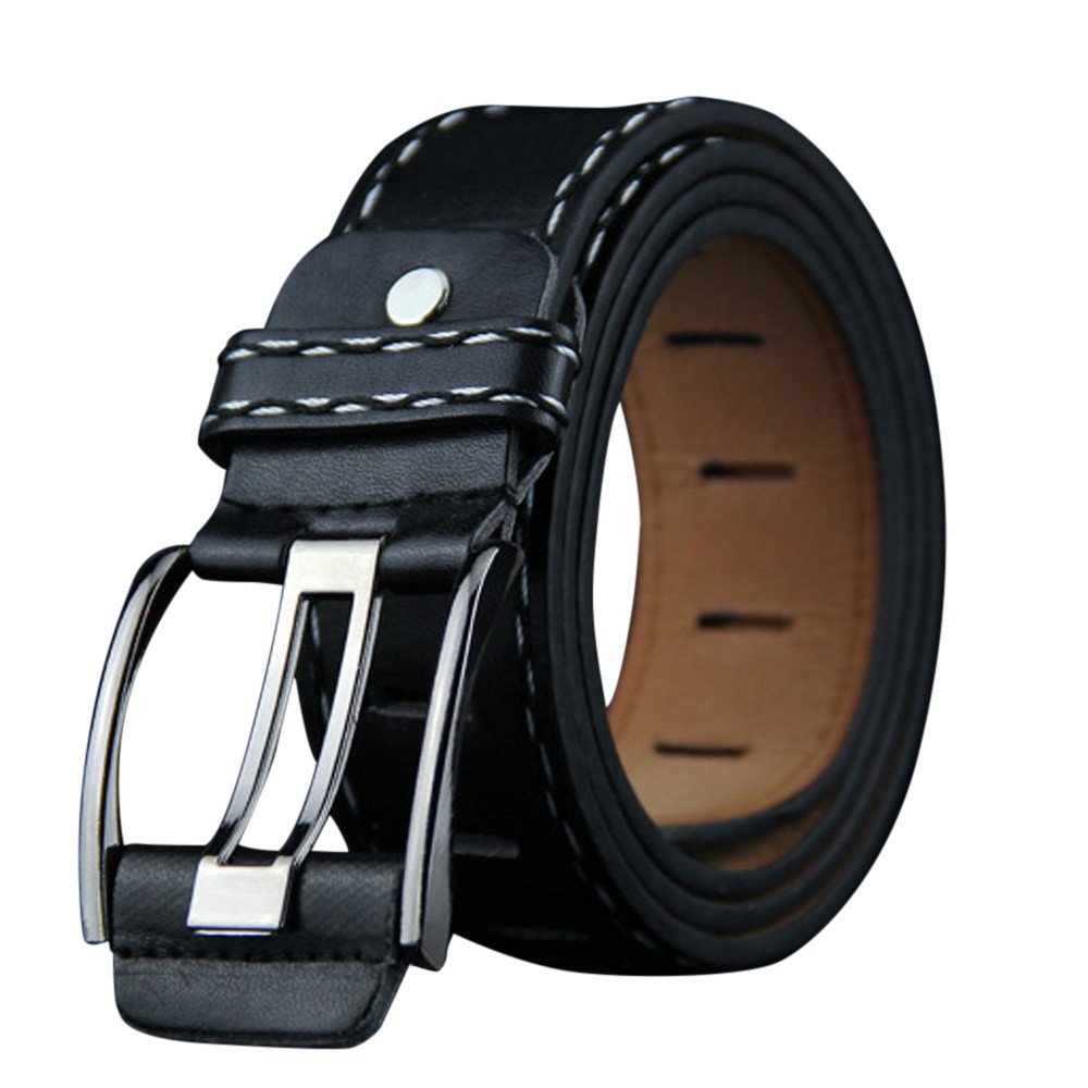 Men's Leather Fashion Belt with Buckle - Casual & Office Wear