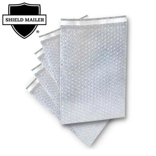 PSBM 12x15.5 Inch Clear Self-Seal Bubble Pouches - 200 Pack Air Cushion Bags for Moving & Shipping | Protective Packaging for Fragile Items, Glassware, Electronics | No Tape Needed for Easy Sealing