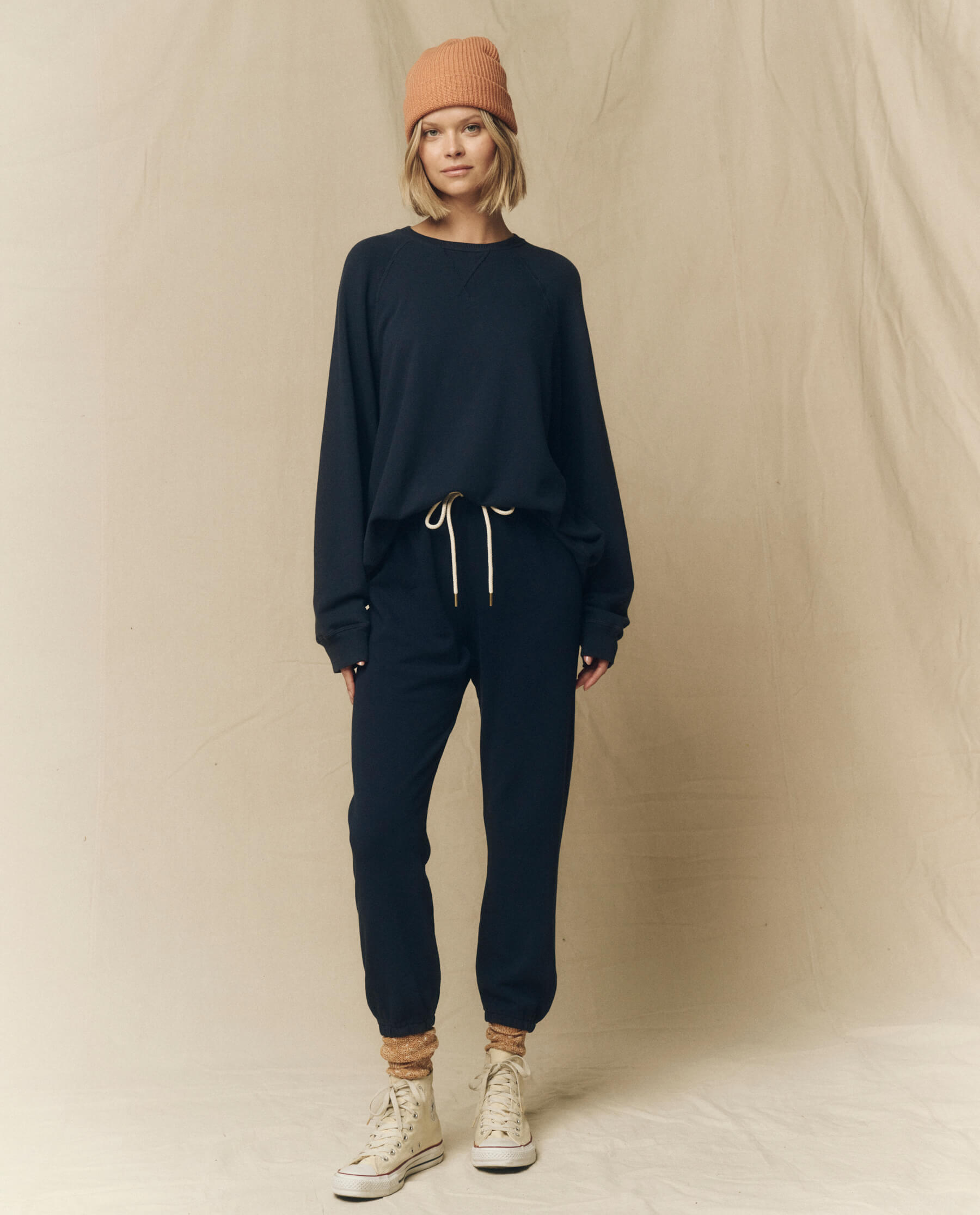 The Slouch Sweatshirt for Women - Cozy Oversized Pullover in True Navy Blue | Perfect for Casual Wear, Lounging at Home & Weekend Outfits