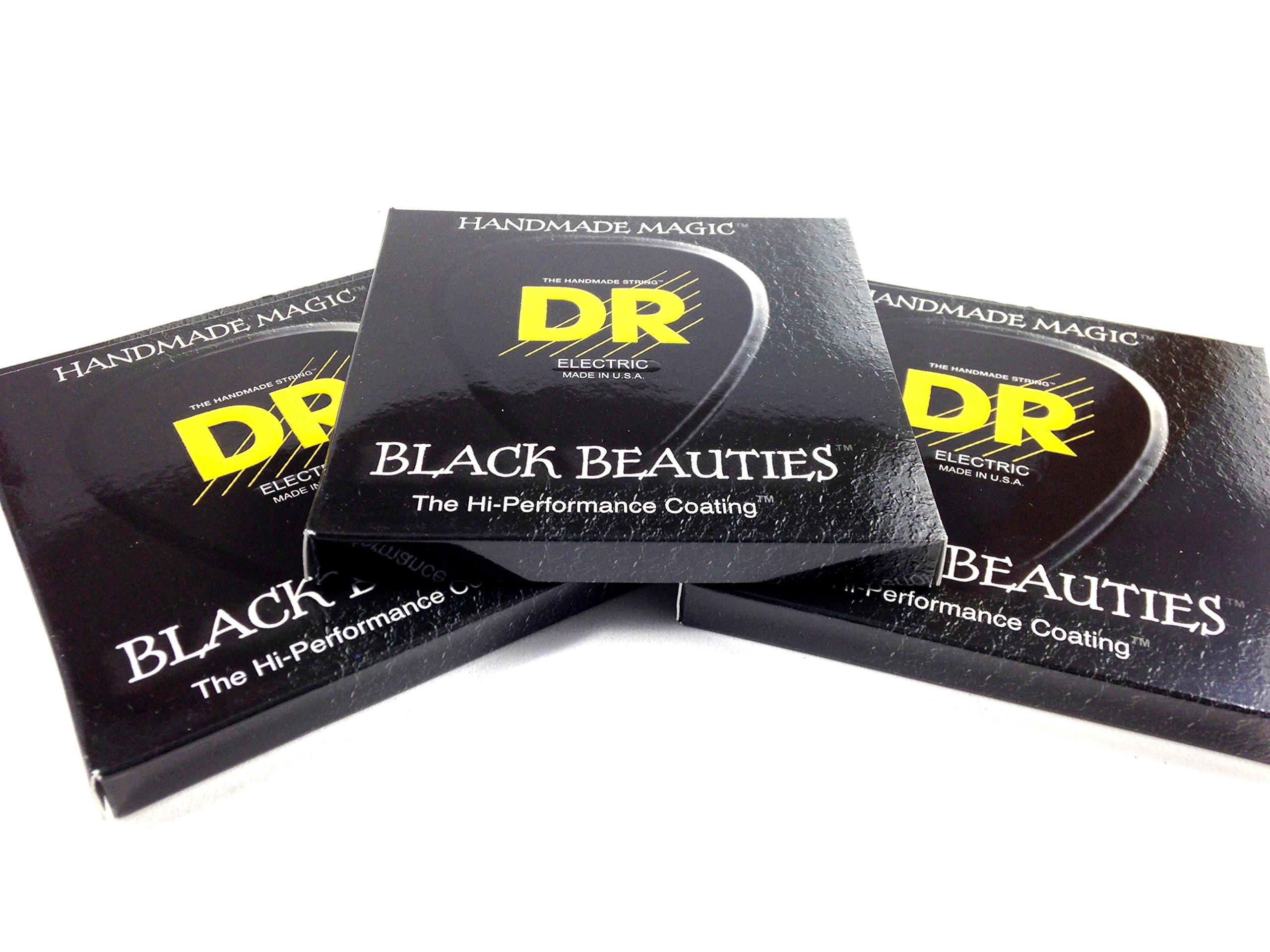 DR Guitar Strings Electric K3 Black Beauties High Performance 3-Pack (11-50 Gauge) - Perfect for Rock, Blues & Metal Guitarists - Stage & Studio Ready