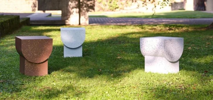 Modern Zattere Stool by Cimento® - Durable Concrete Bar Stool for Kitchen, Patio & Outdoor Dining - Industrial Style Home Decor