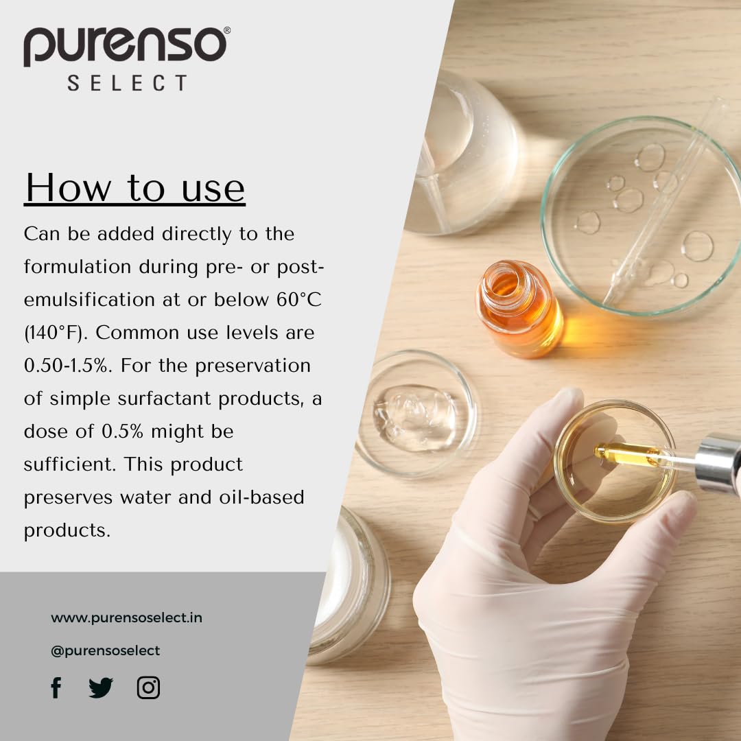 Purenso Select - Optix Plus (Alternative to Optiphen Plus) 50g | Natural Preservative for Lotion, Body Wash, Shampoo, Conditioner & Scrubs | Extend Shelf Life & Prevent Spoilage in DIY Cosmetics & Skincare Products