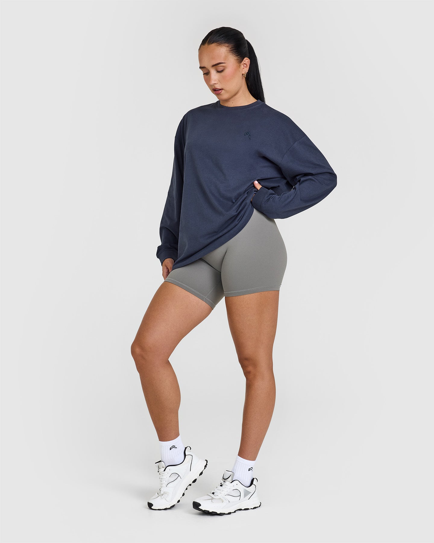 Classic Oversized Lightweight Long Sleeve T-Shirt for Women - True Blue | Comfortable Casual Wear for Everyday, Work & Travel