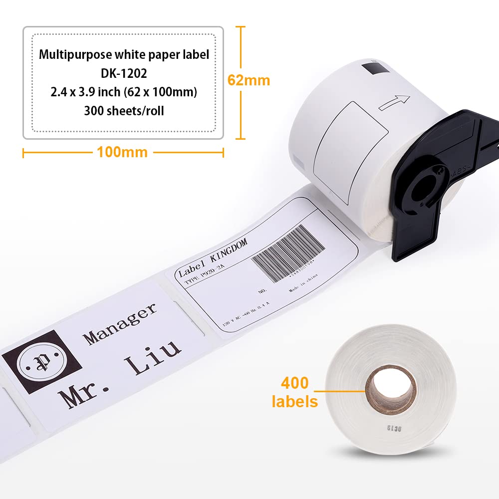 Label KINGDOM DK-1202 White Shipping Labels - 2.4