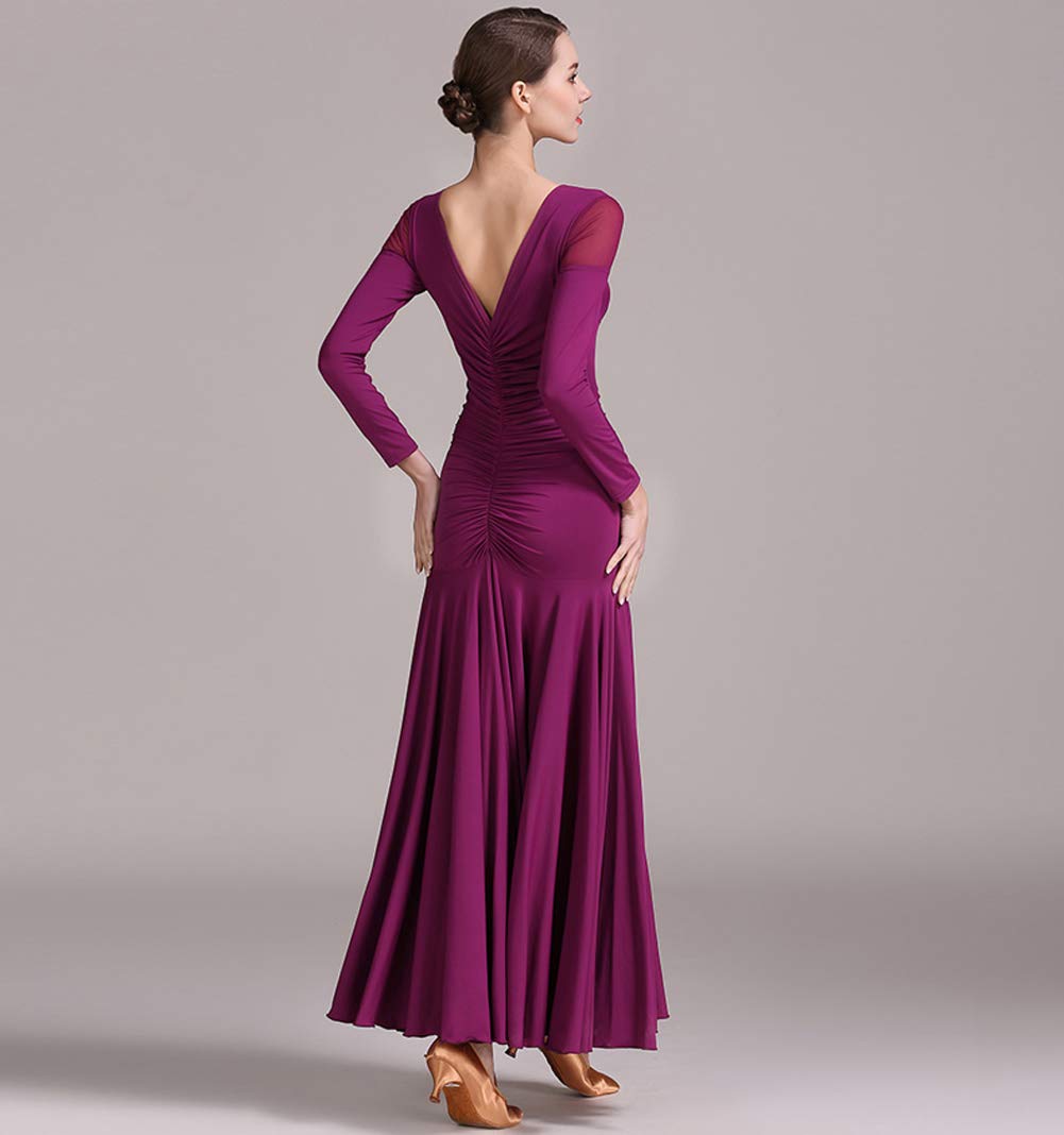 Elegant Frills Ballroom Dance Dress - Modern Flamenco & Waltz Performance Gown - Standard Practice Wear & Competition Costume for Latin, Smooth & Professional Dance Events