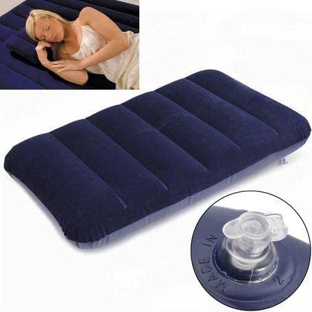 Nakfa Soft Comfortable Air Inflatable Travel Pillow - Neck Support for Airplane, Car & Camping - Standard Size Blue - Perfect for Family Trips & Long Flights
