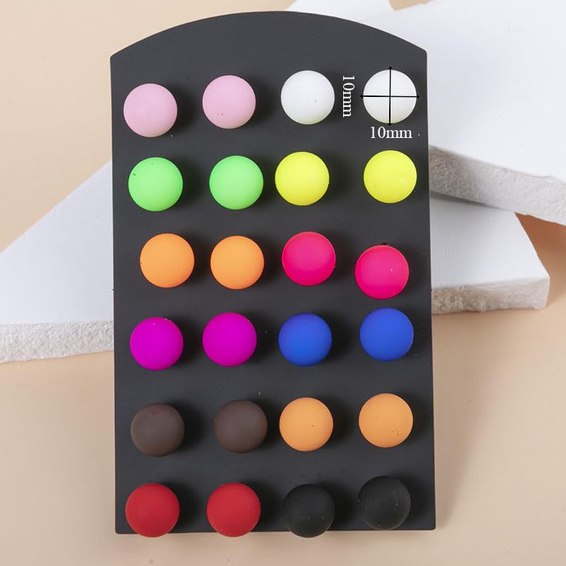 9 Pairs Large Heart Earrings for Women - Colorful Acrylic Geometric Stud Earrings, Valentine's Day Gifts | Perfect for Party, Date Night & Everyday Fashion Accessories