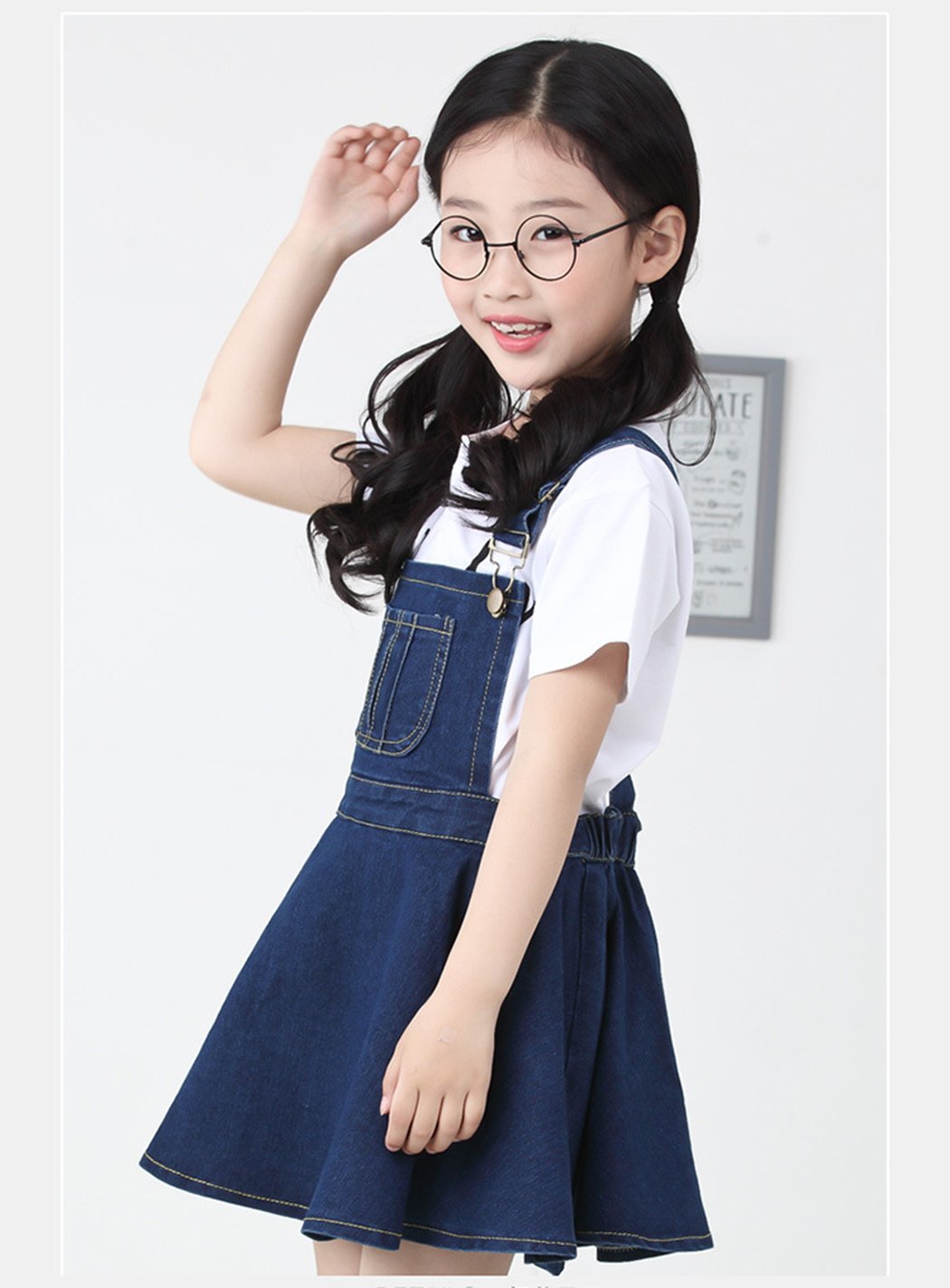 KIDSCOOL SPACE Girls Denim Skirts & Stretchy Jeans Overalls - Soft Comfortable Stretch Denim for Toddler to Big Girls - Perfect for School, Playdates & Casual Outings
