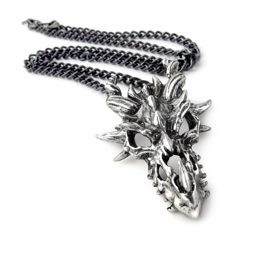 Dragon Skull Pendant Necklace - Gothic Jewelry for Men & Women - Perfect for Cosplay, Halloween, and Fantasy Lovers