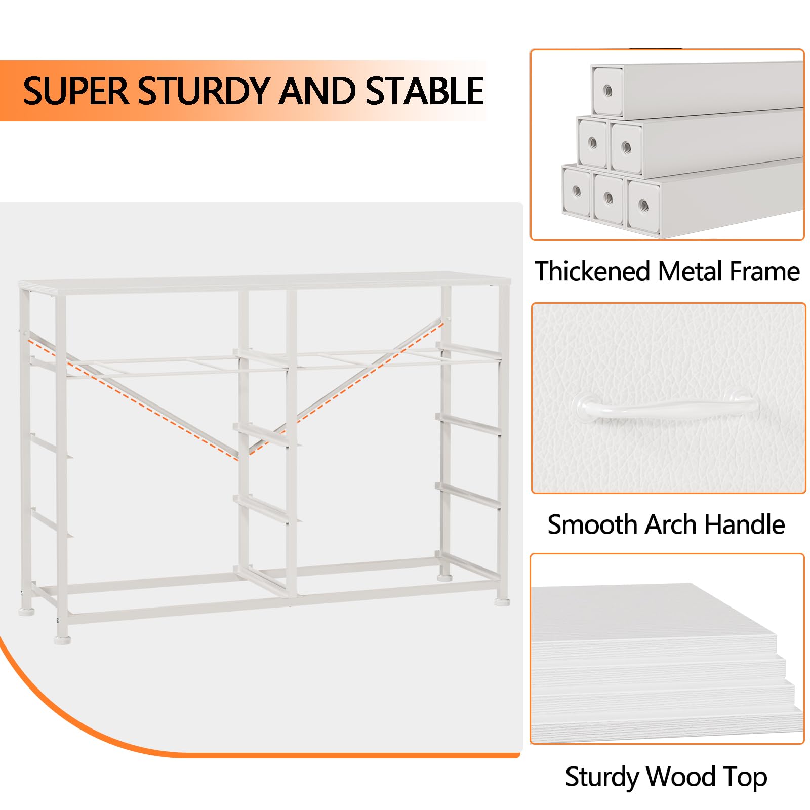 Furnulem White 55-Inch TV Stand Dresser - 10-Drawer Storage Cabinet with Sturdy Metal Frame for Bedroom, Living Room & Entryway | Perfect as TV Stand, Entertainment Center & Tall Storage Organizer