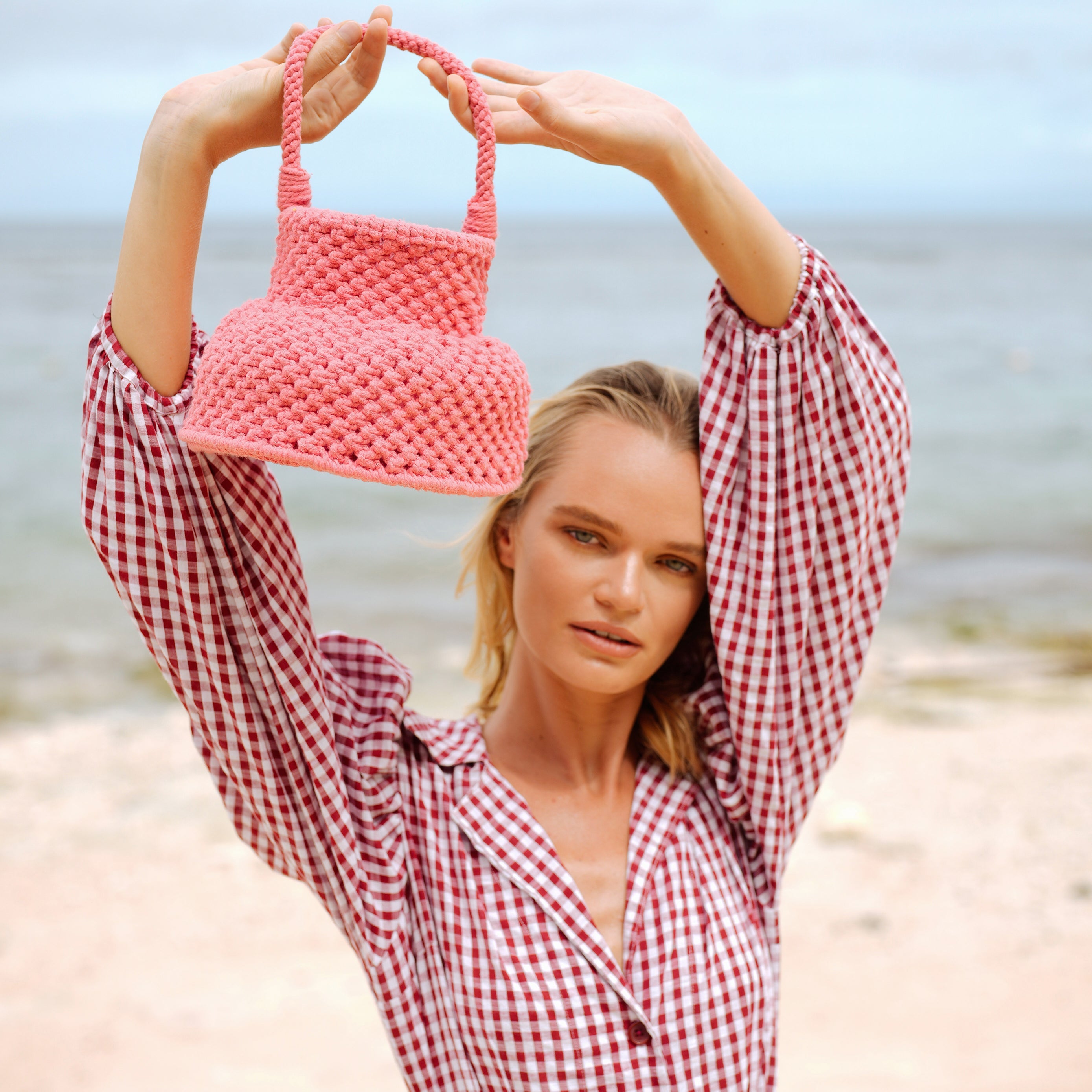Petite Naga Macrame Bucket Bag - Stylish Sustainable Eco-Friendly Handmade Cotton Purse for Women | Perfect for Beach, Festival & Boho Fashion