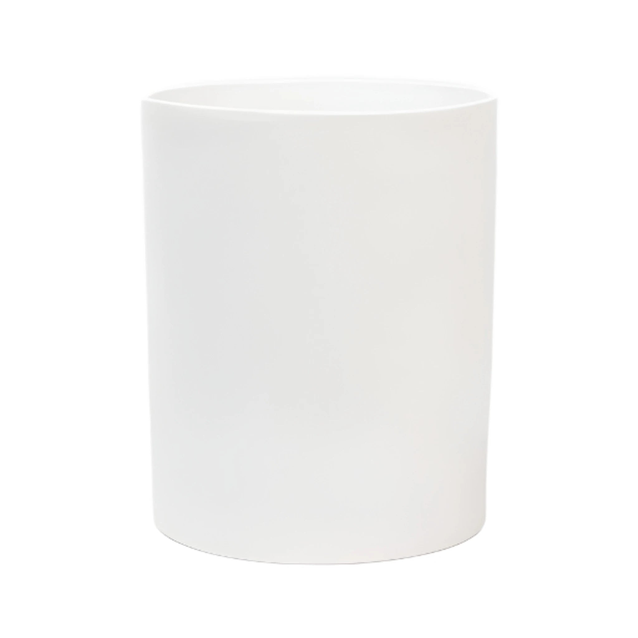 Cordoba White Round Ceramic Wastebasket - Elegant Trash Bin for Bathroom, Bedroom & Office Decor | Eco-Friendly Home Organization Solution
