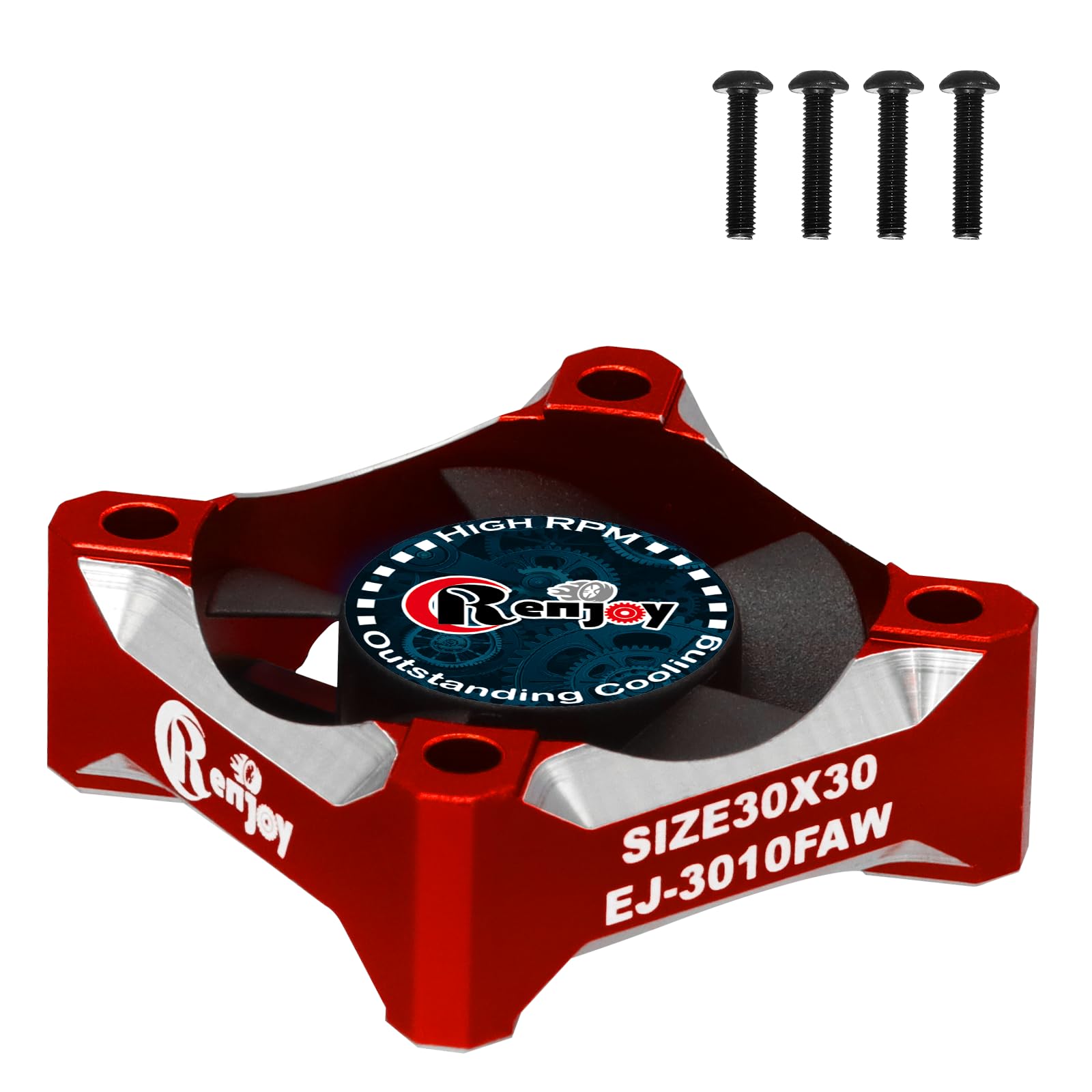 High-Speed 28000RPM Aluminum Alloy RC Cooling Fan for 1/8 1/10 Scale RC Cars - Compatible with 540 550 F540 3650 3660 Motors (Red) - Perfect for Off-Road Racing & High-Performance RC Vehicle Cooling