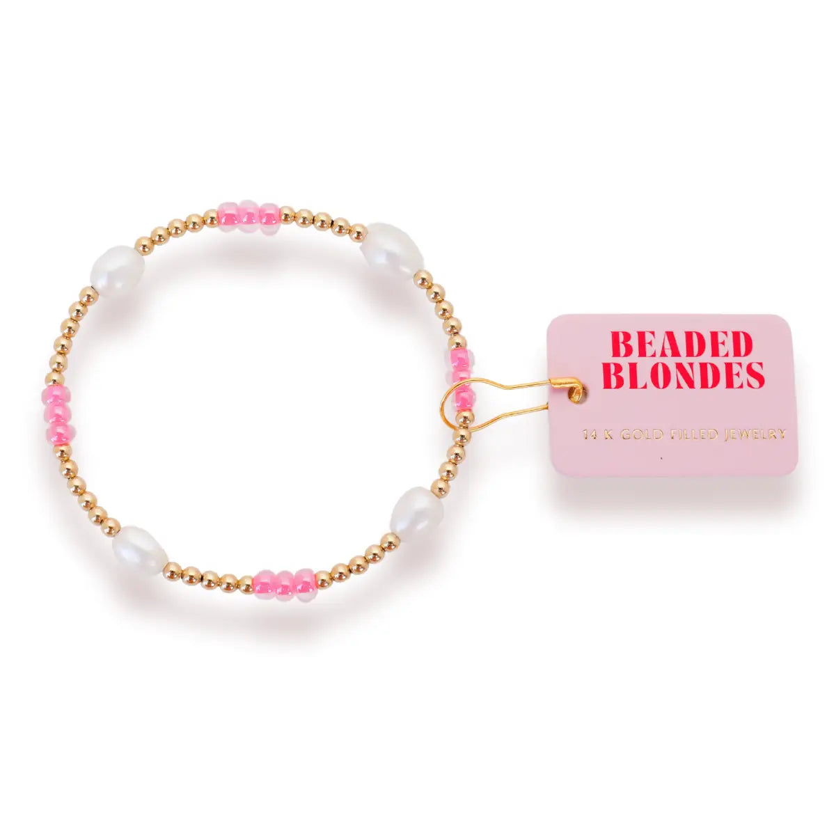 Elegant Hot Pink Pearl & Gold Beaded Bracelet for Women - Perfect for Weddings, Parties & Special Occasions