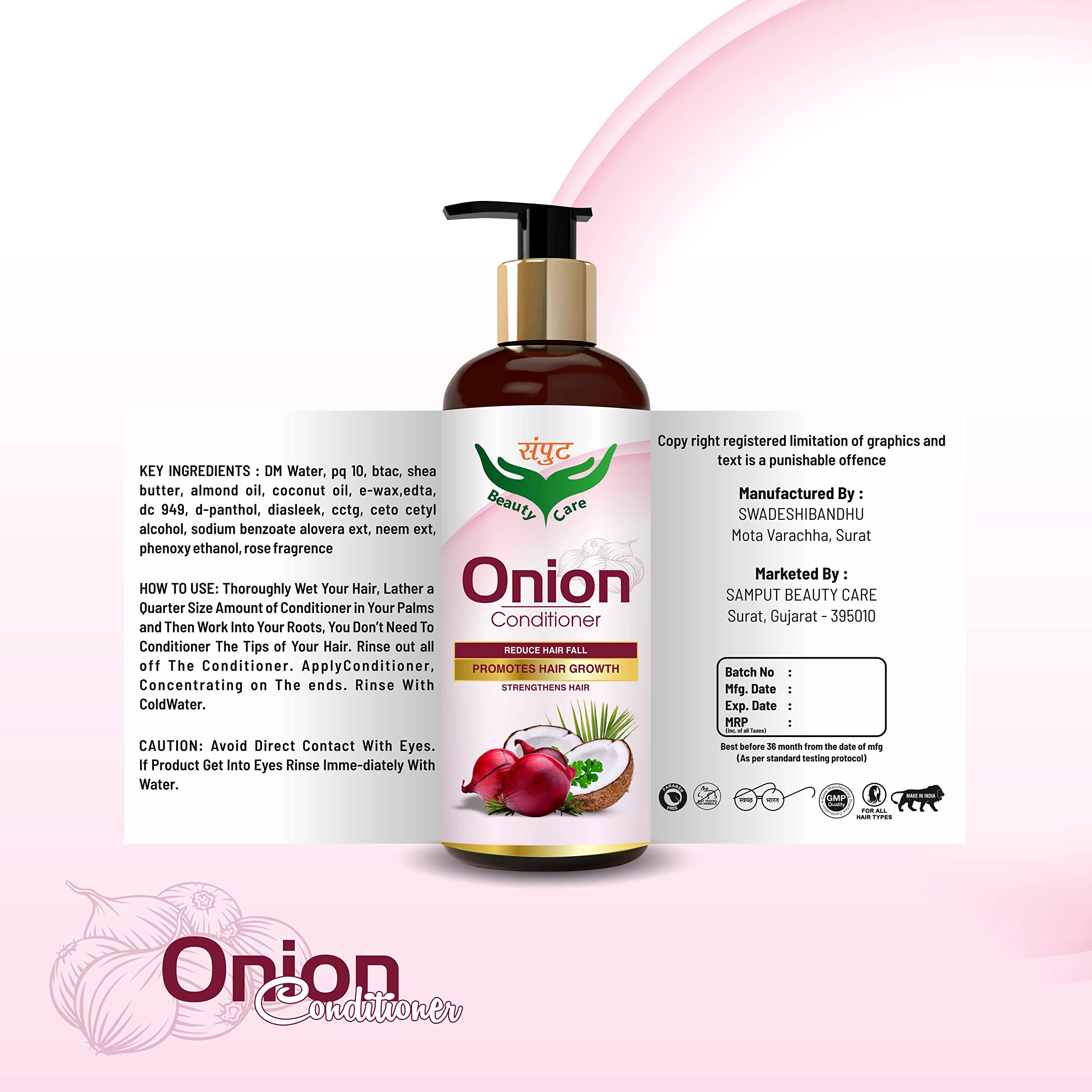 Adivasi Herbal Onion Hair Conditioner for Hair Growth & Fall Control - 100ml for Men & Women | Strengthens & Nourishes Hair for Daily Use