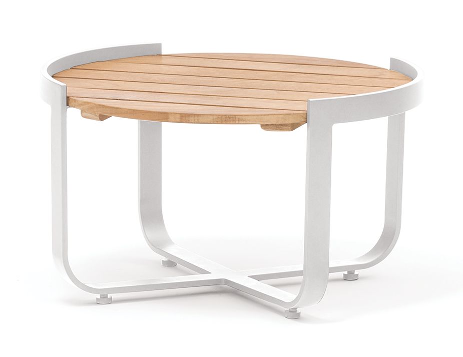 Fino Outdoor Coffee Table - 60cm White Weatherproof Patio Furniture for Garden, Poolside & Backyard Relaxation