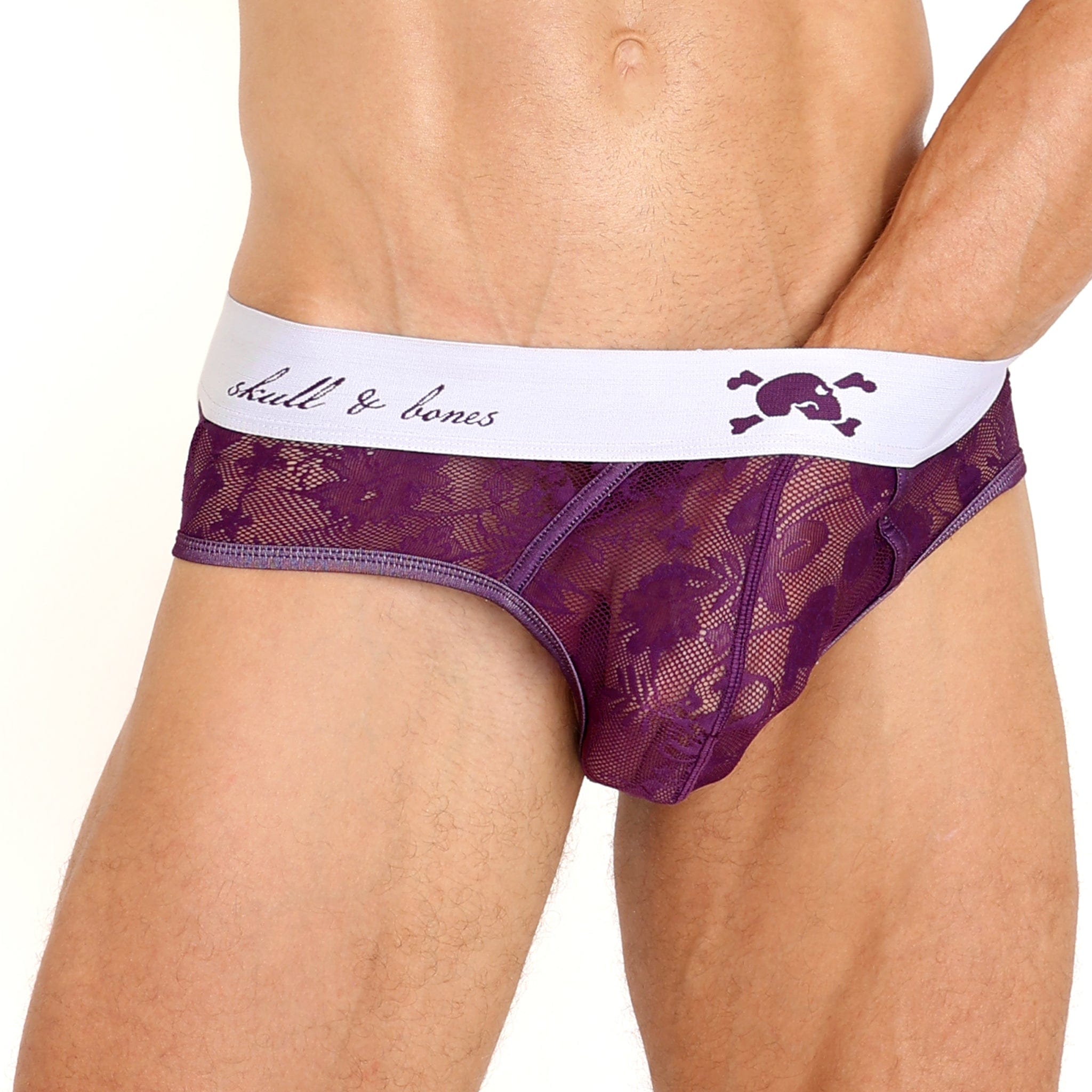 Elegant Floral Lace Purple Women's Underwear - Comfortable Brief Panties for Daily Wear & Special Occasions