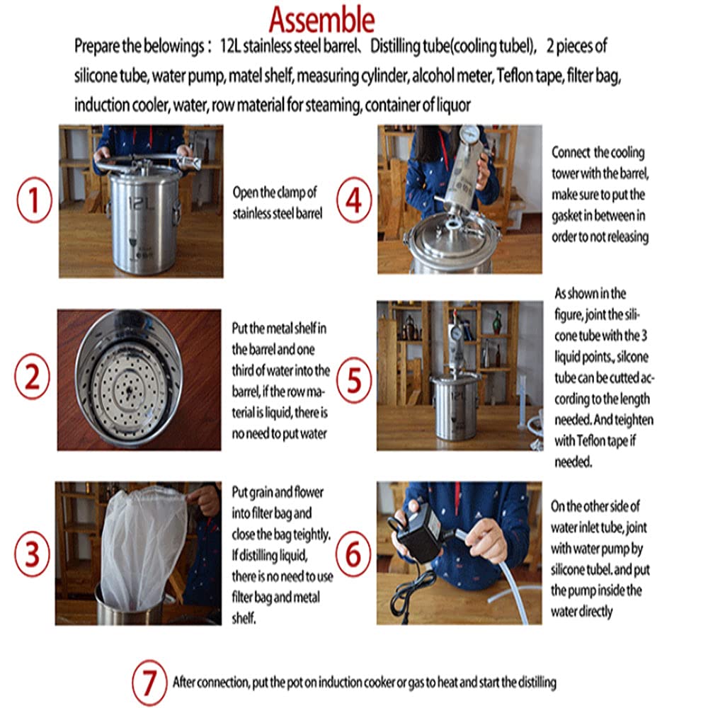 Moonshine Still Kit 60L - Home Alcohol Distiller for Whiskey, Brandy & Moonshine Making - Complete Brewing Equipment for DIY Distillation | Perfect for Home Brewing, Craft Spirits & Small Batch Production