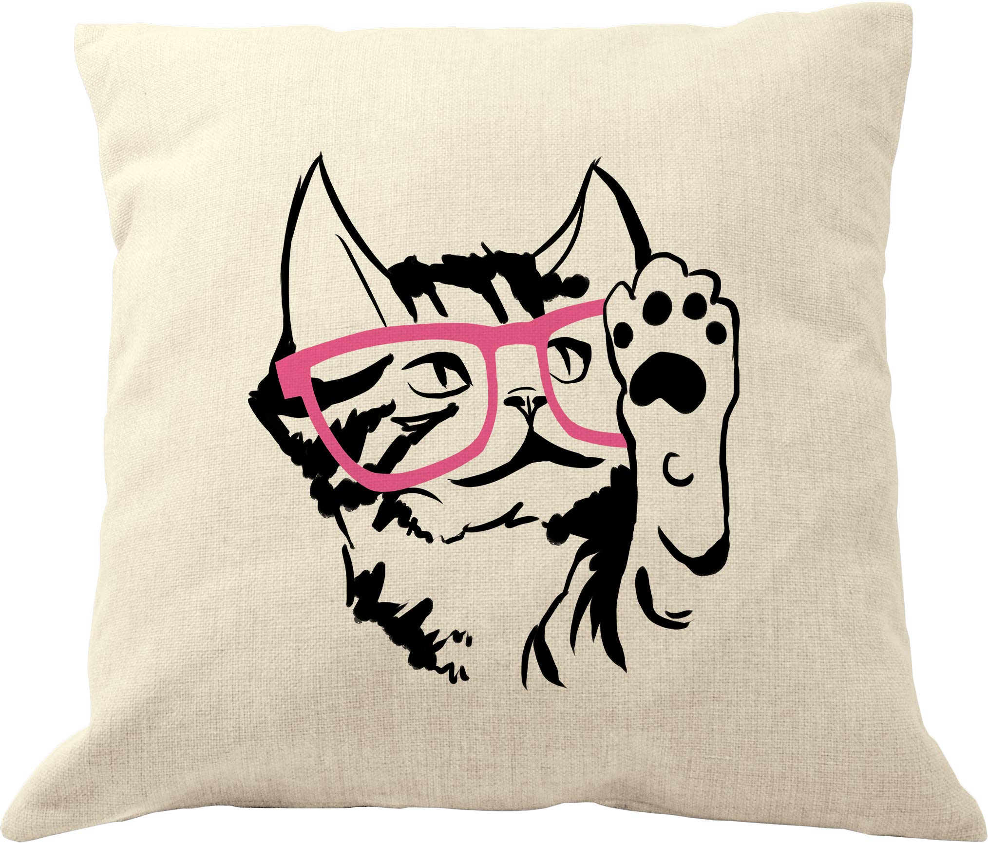 18x18 Cat Pillow Covers - Cotton Linen Kitty Throw Pillows for Cat Lovers | Home Decor, Sofa & Couch