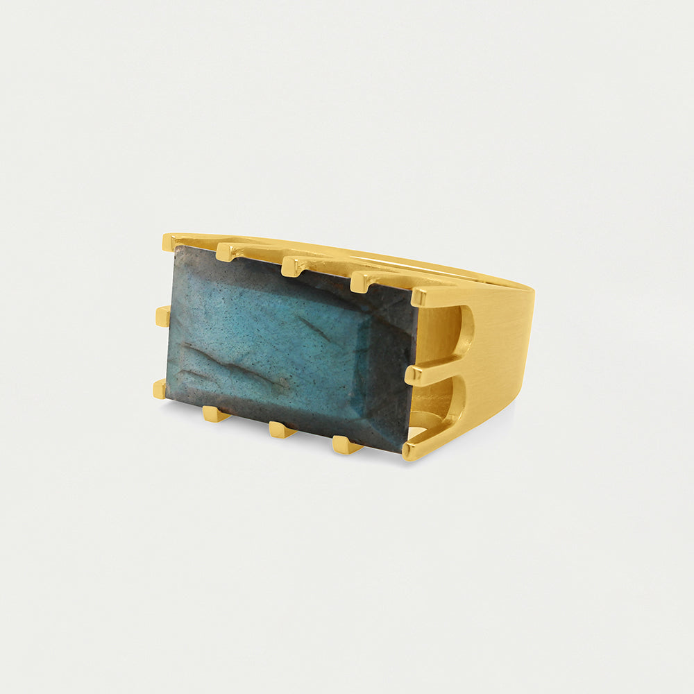 Labradorite Castle Ring - Sterling Silver Gemstone Jewelry for Women | Elegant Gothic Style Ring for Everyday Wear & Special Occasions