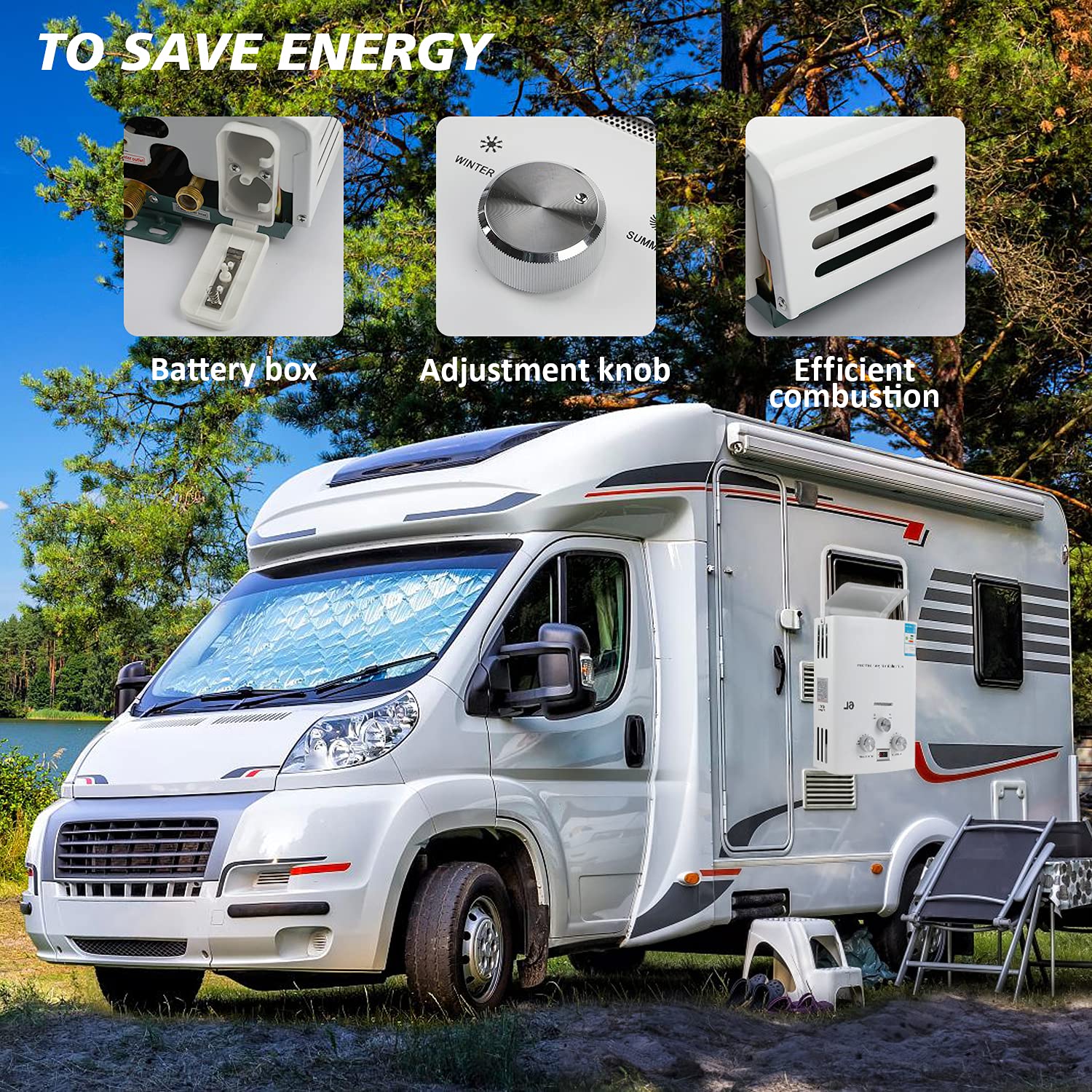 6L 1.6GPM Portable Propane Tankless Water Heater - Instant Hot Water for Camping, RV, Outdoor Showers | Overheating Protection | Perfect for Hiking, Backpacking & Off-Grid Living