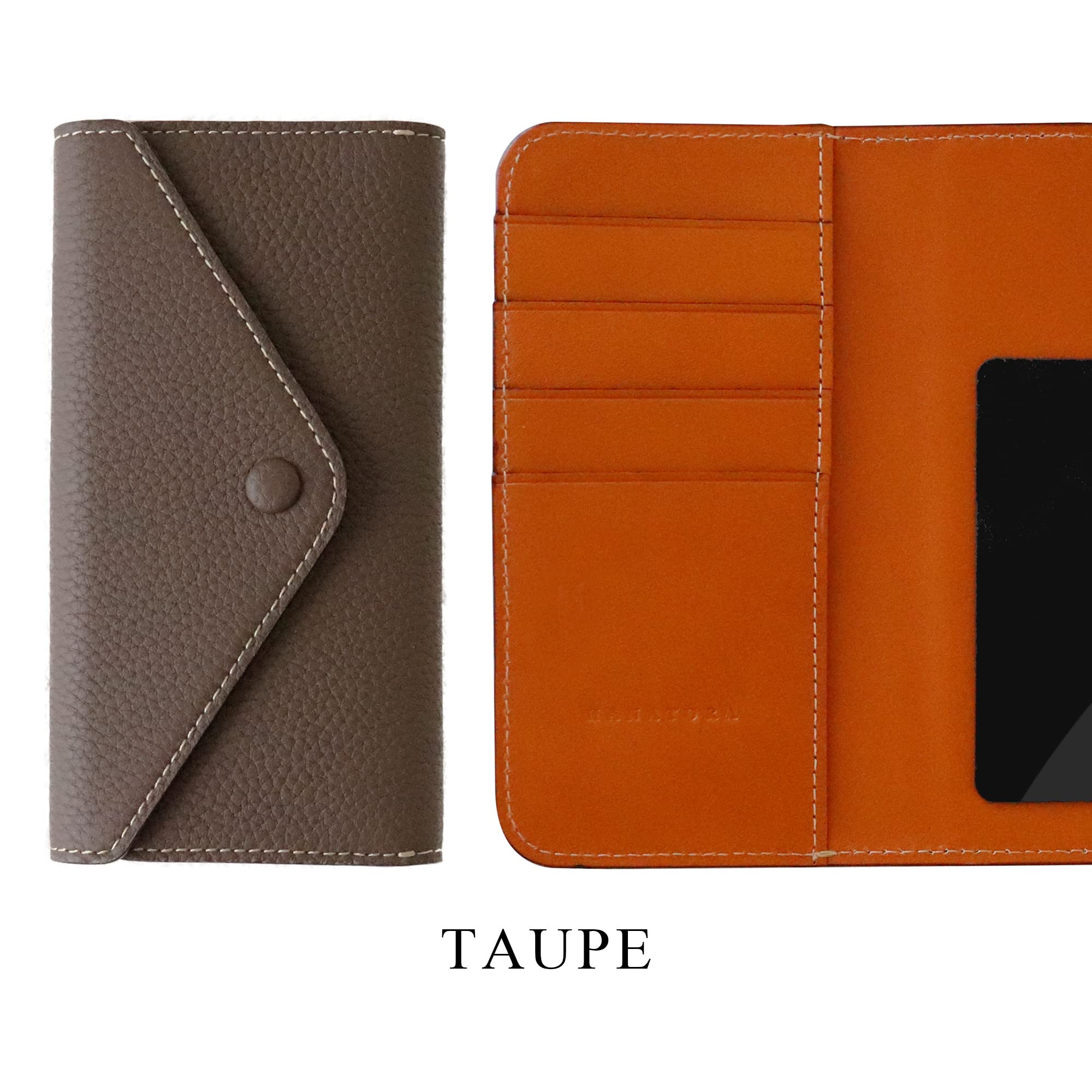 Premium Leather iPhone 12 Mini Wallet Case with Card Holder - 3 Fold Design for Women & Men | Slim Luxury Protective Cover | Perfect for Daily Use, Travel & Business Meetings (WH-12mini-TAUPE)