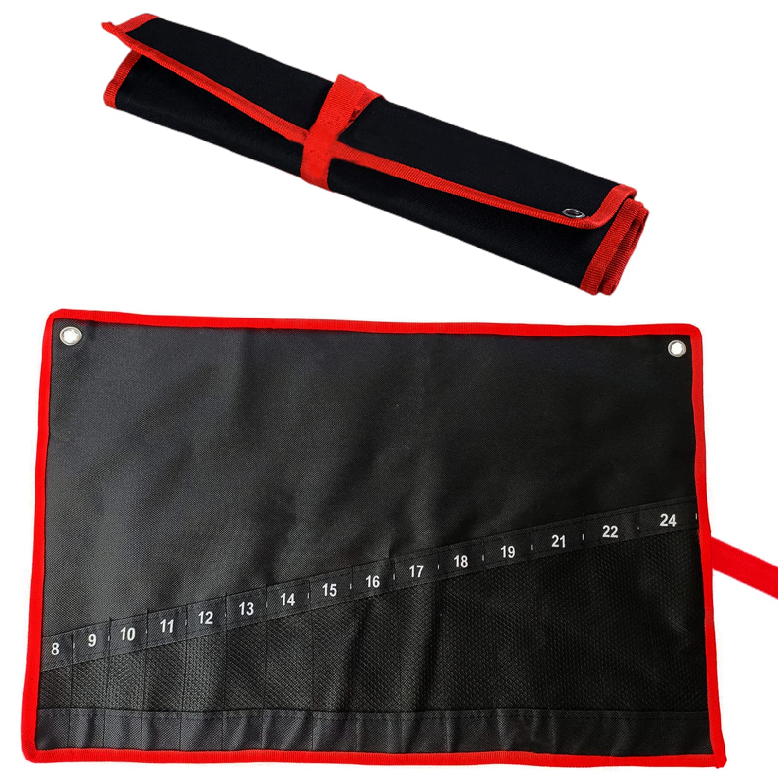 BLIRITEL Heavy Duty Wrench Roll Up Pouch - 15 Pocket Tool Organizer for Mechanics & Electricians - Compact Spanner & Plier Holder - Perfect for Workshop, Garage & DIY Projects